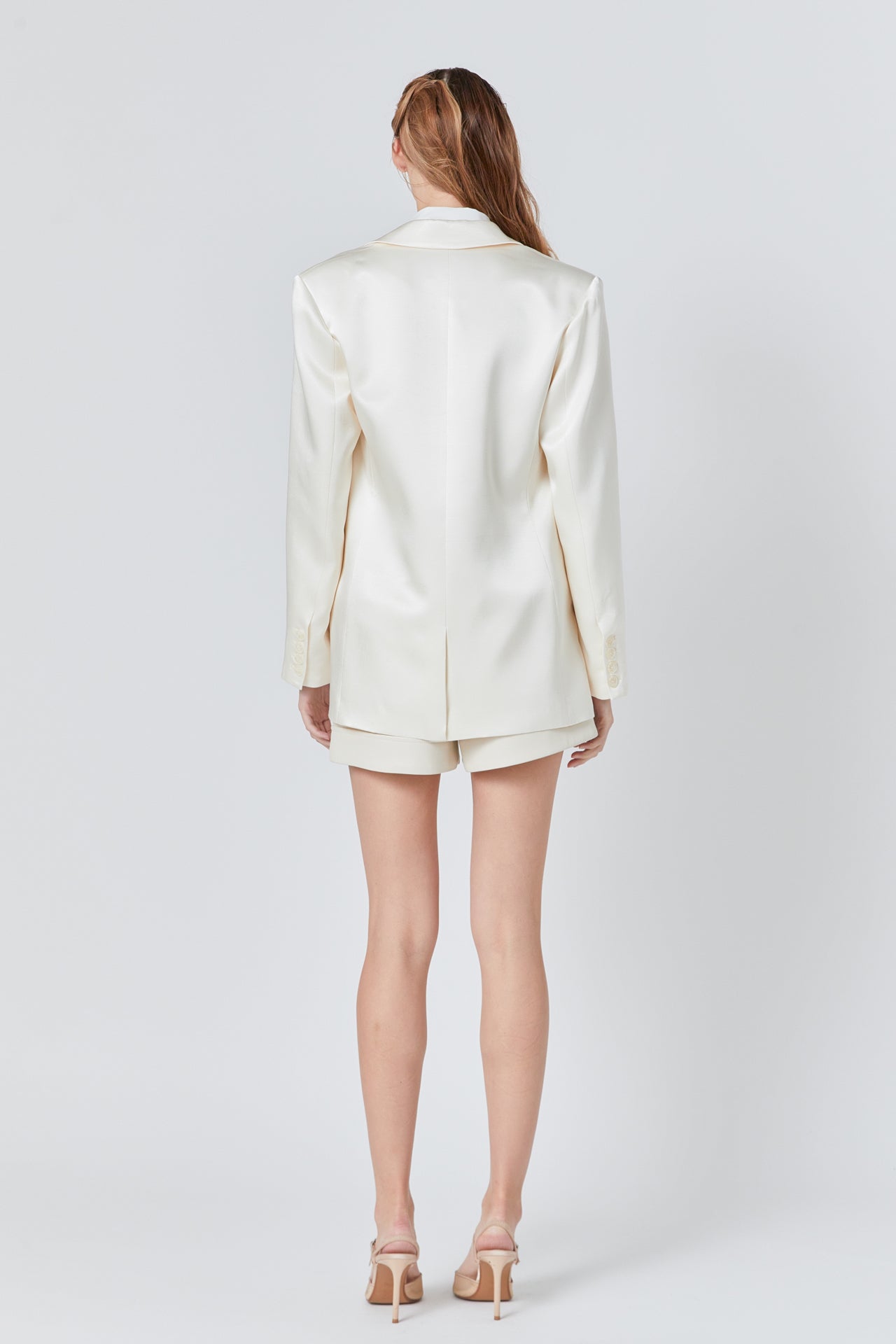 Endless Rose Satin Relaxed Blazer CHAMPAGNE