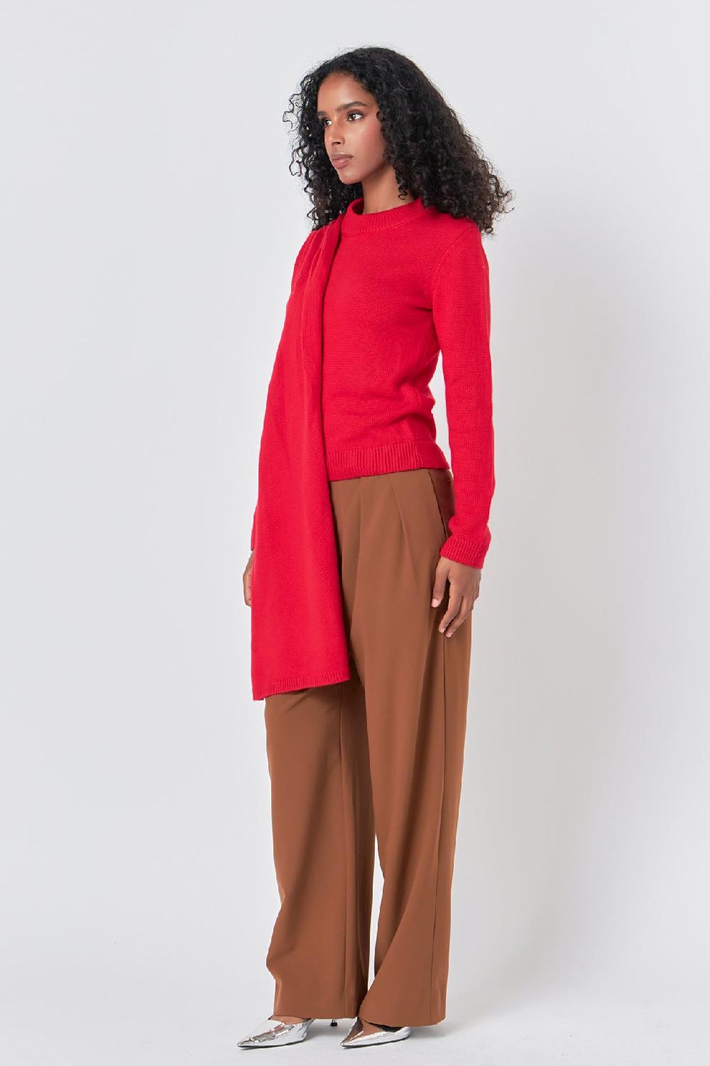 Endless Rose Scarf Sweater RED