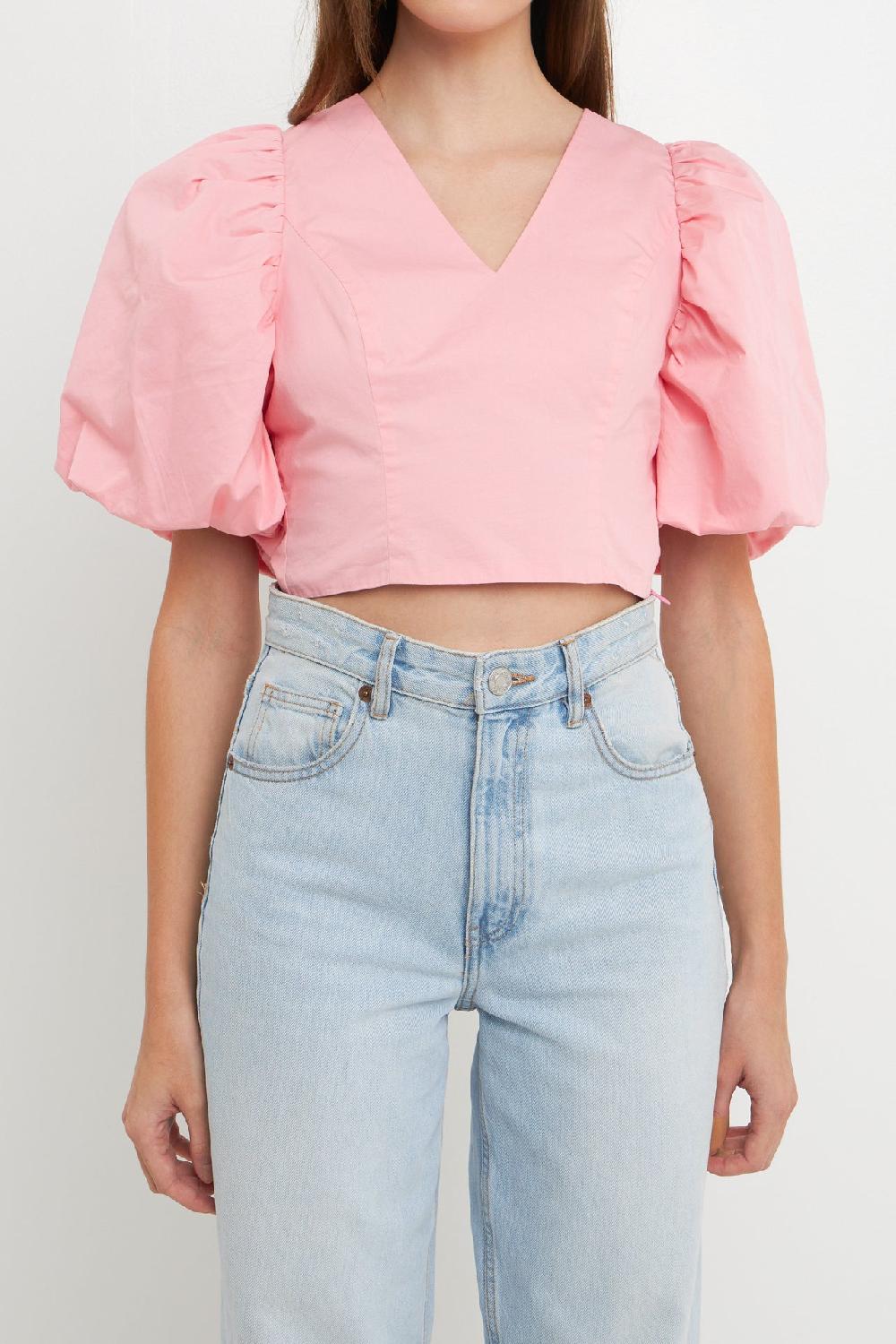 Endless Rose Schrunchie Back Tied Top PINK
