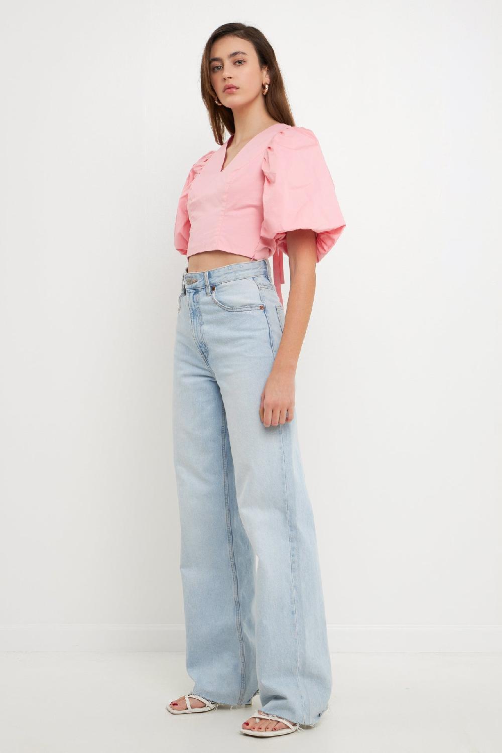 Endless Rose Schrunchie Back Tied Top PINK