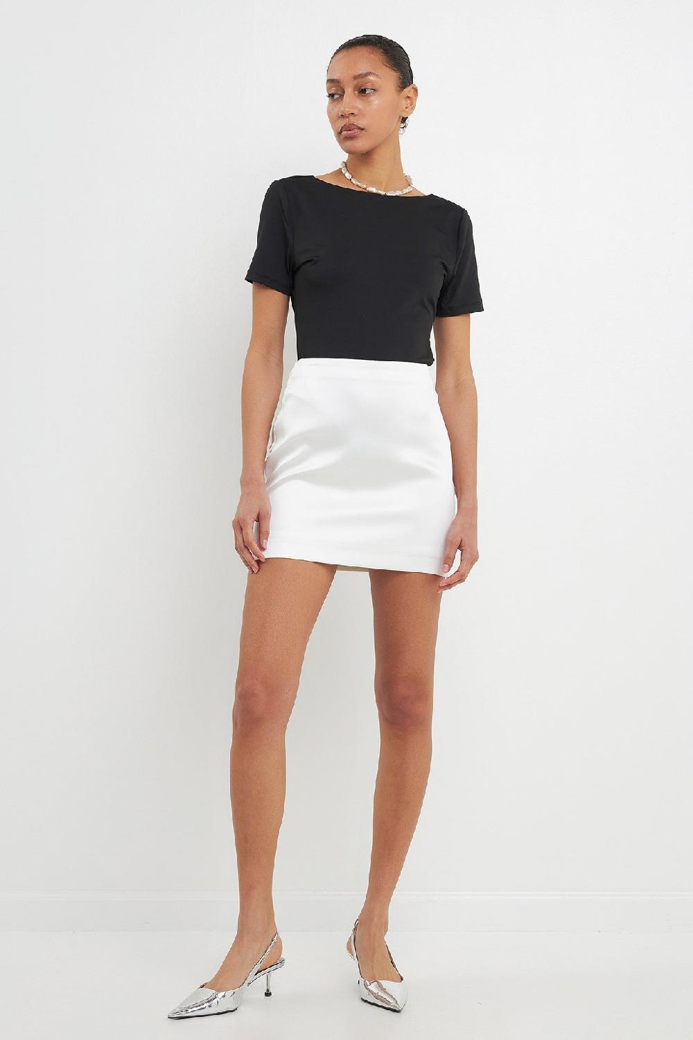 Endless Rose Scoop Back Bodysuit WHITE