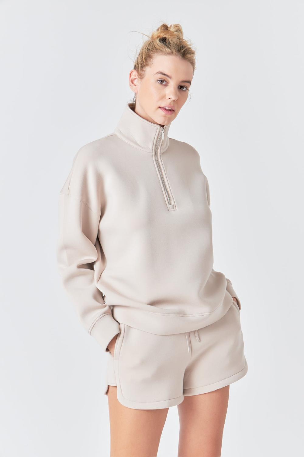 endless rose Scuba Shorts TAUPE