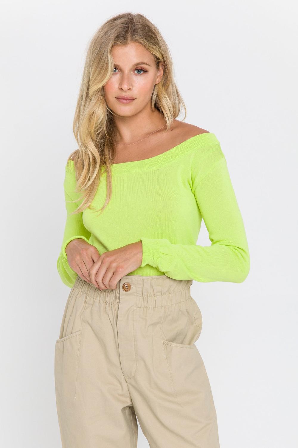 Endless Rose See Through Yoke Sweater YELLOW