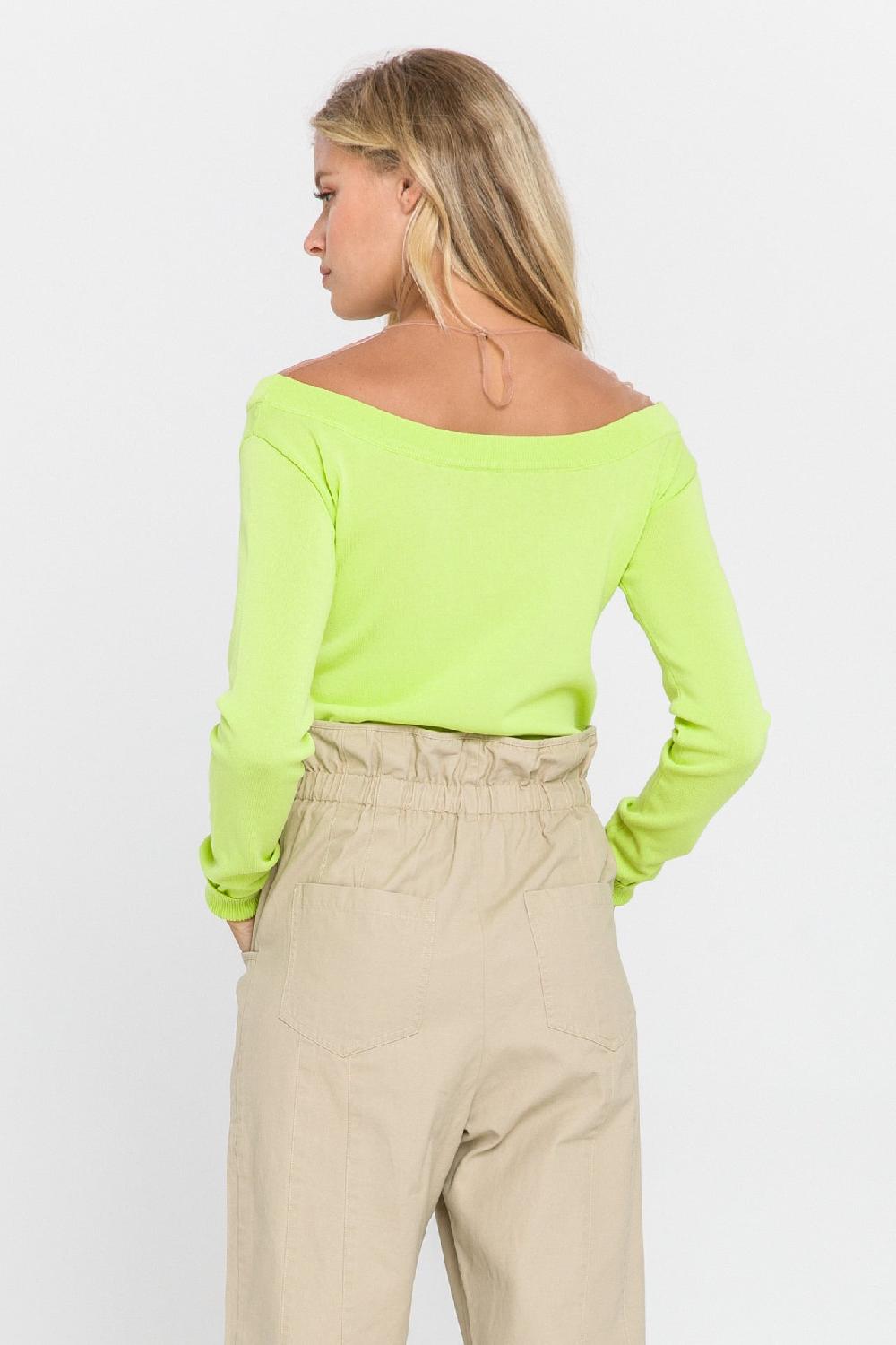 Endless Rose See Through Yoke Sweater YELLOW