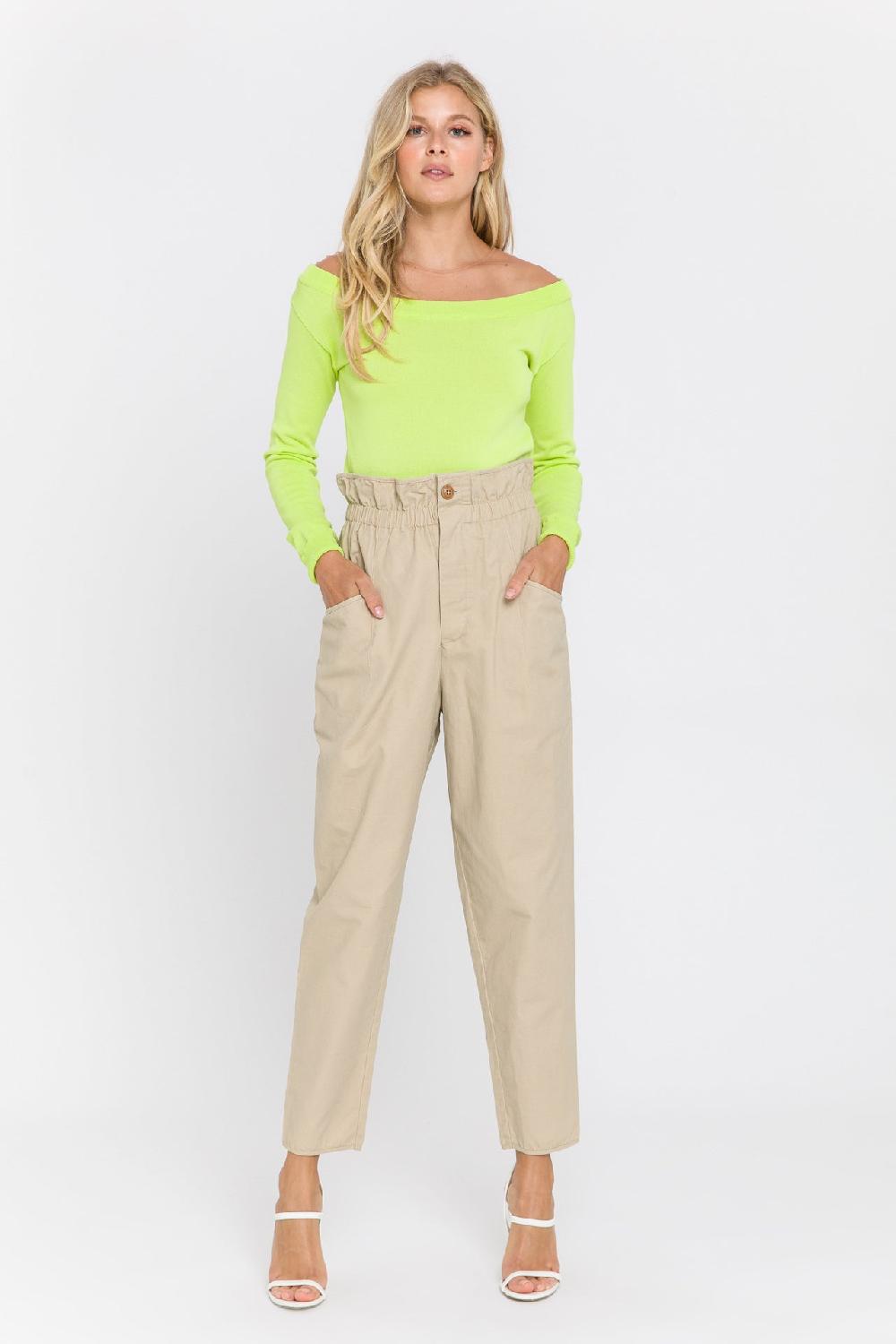 endless rose See Through Yoke Sweater YELLOW