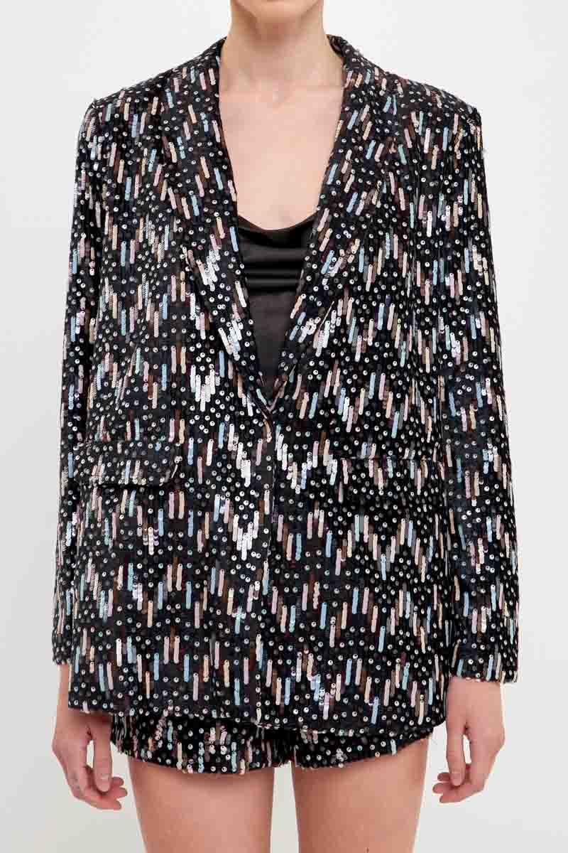 Endless Rose Sequin Blazer BLACK MULTI
