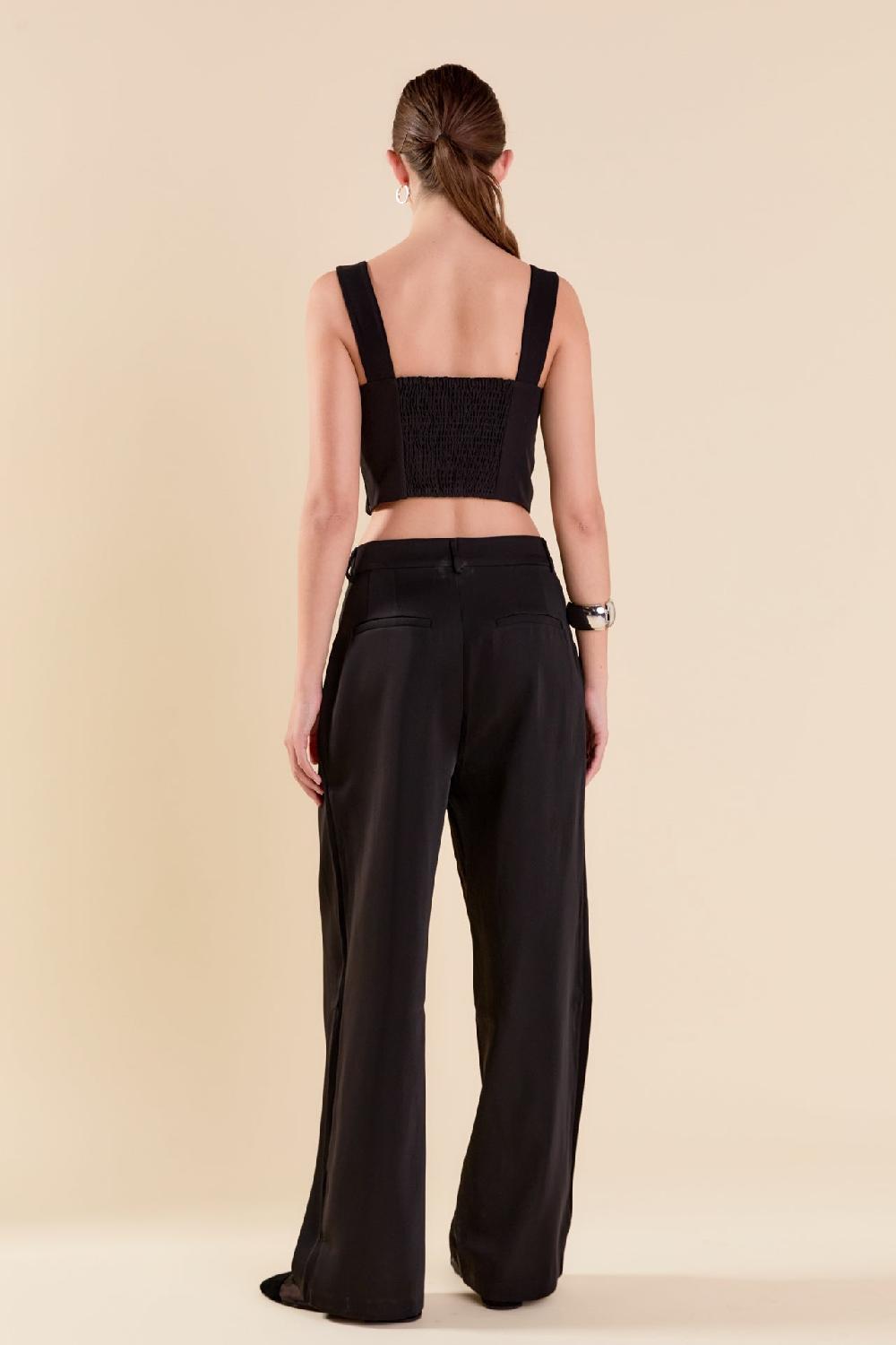 Endless Rose Sequin Bow Top BLACK