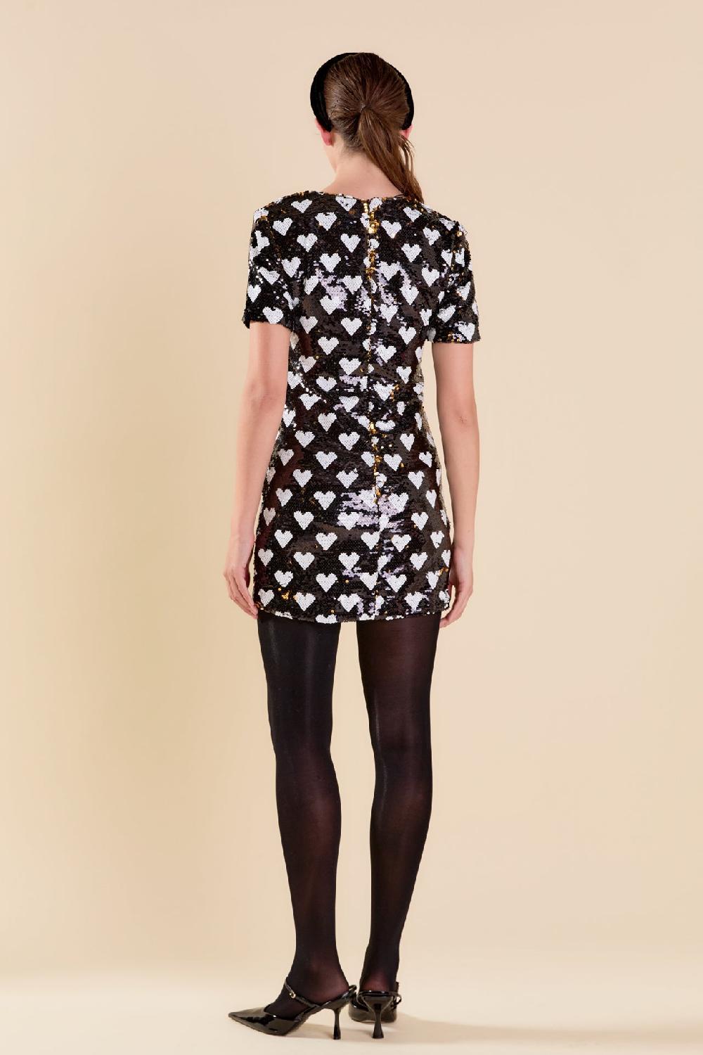 Endless Rose Sequin Mini Dress BLACK/WHITE
