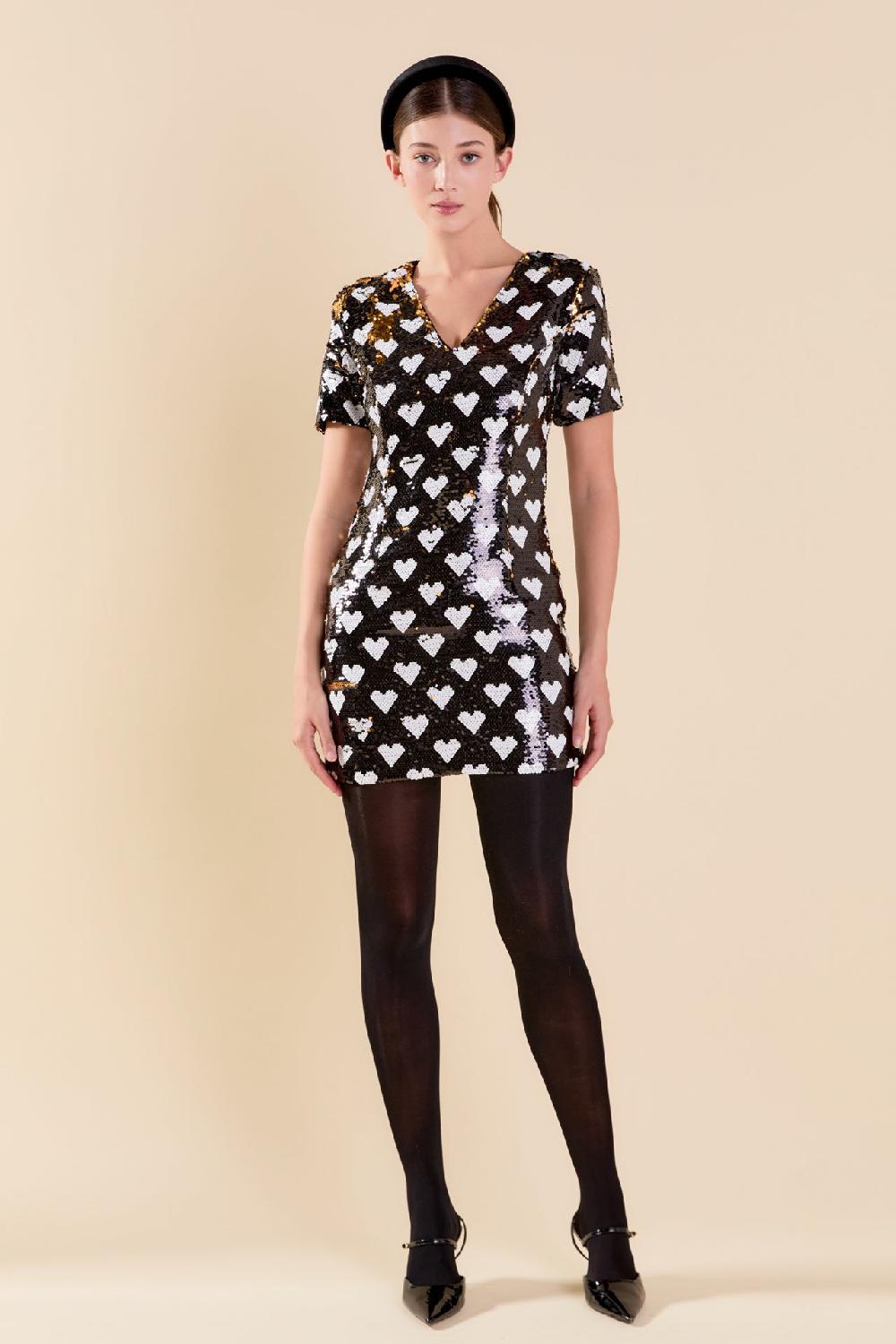 Endless Rose Sequin Mini Dress BLACK/WHITE