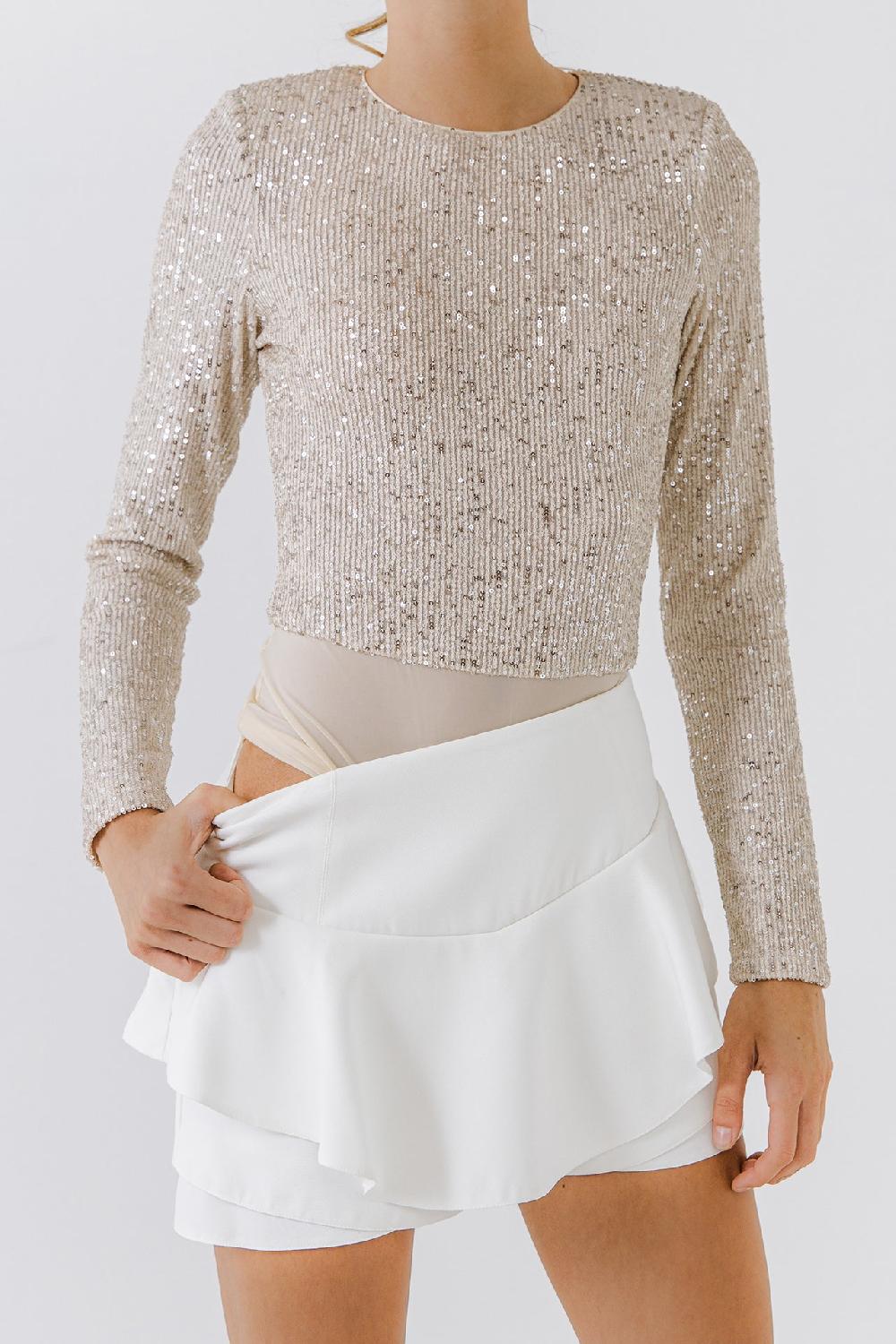 Endless Rose Sequins Bodysuit IVORY
