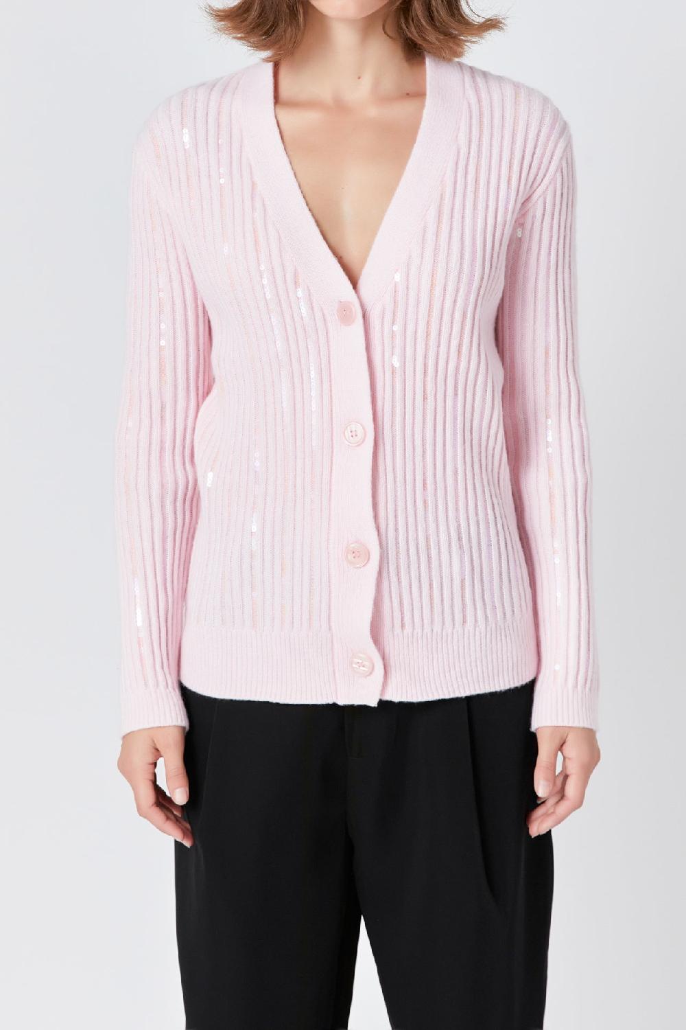 Endless Rose Sequins Cardigan LIGHT PINK