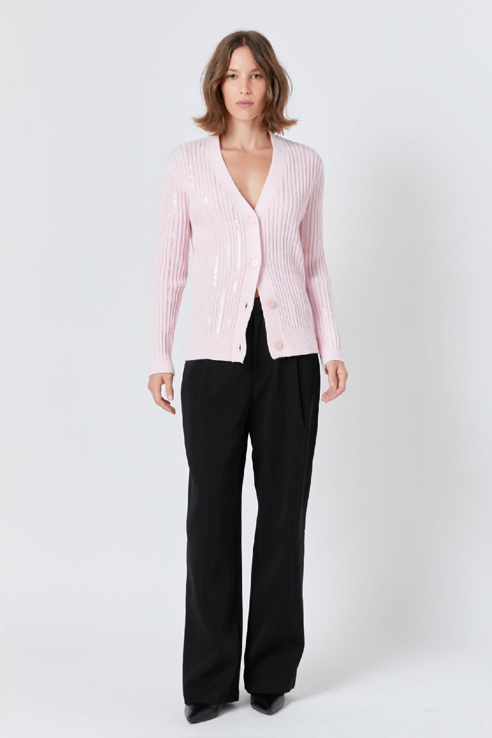 endless rose Sequins Cardigan LIGHT PINK