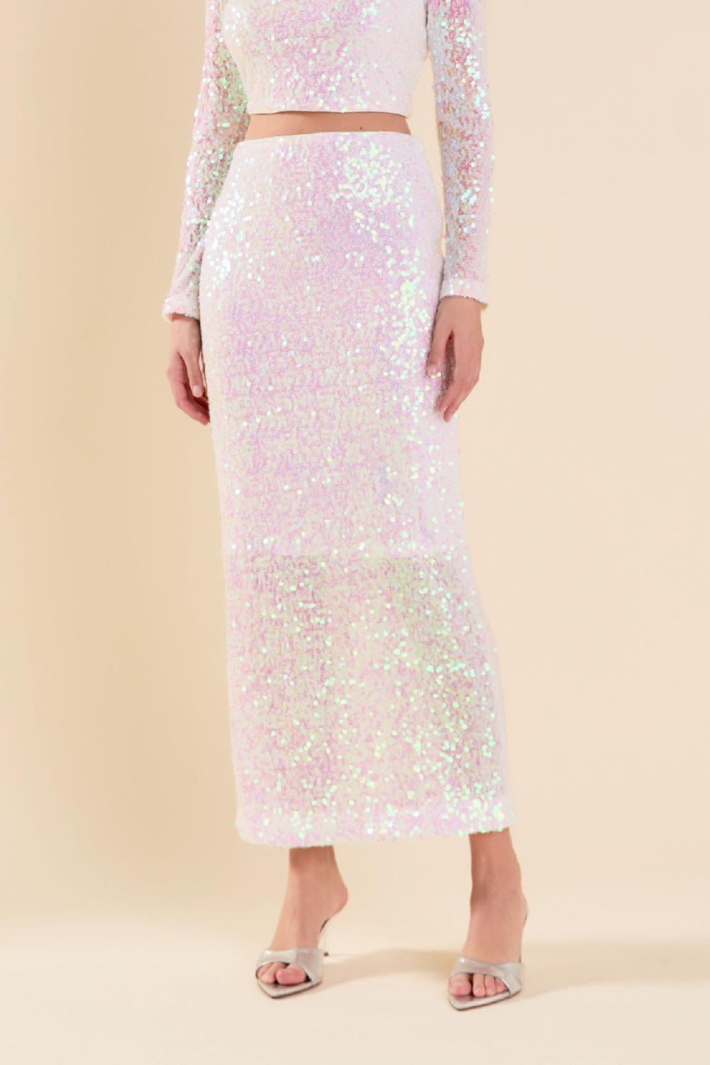 Endless Rose Sequins Maxi Skirt PINK LEMONADE