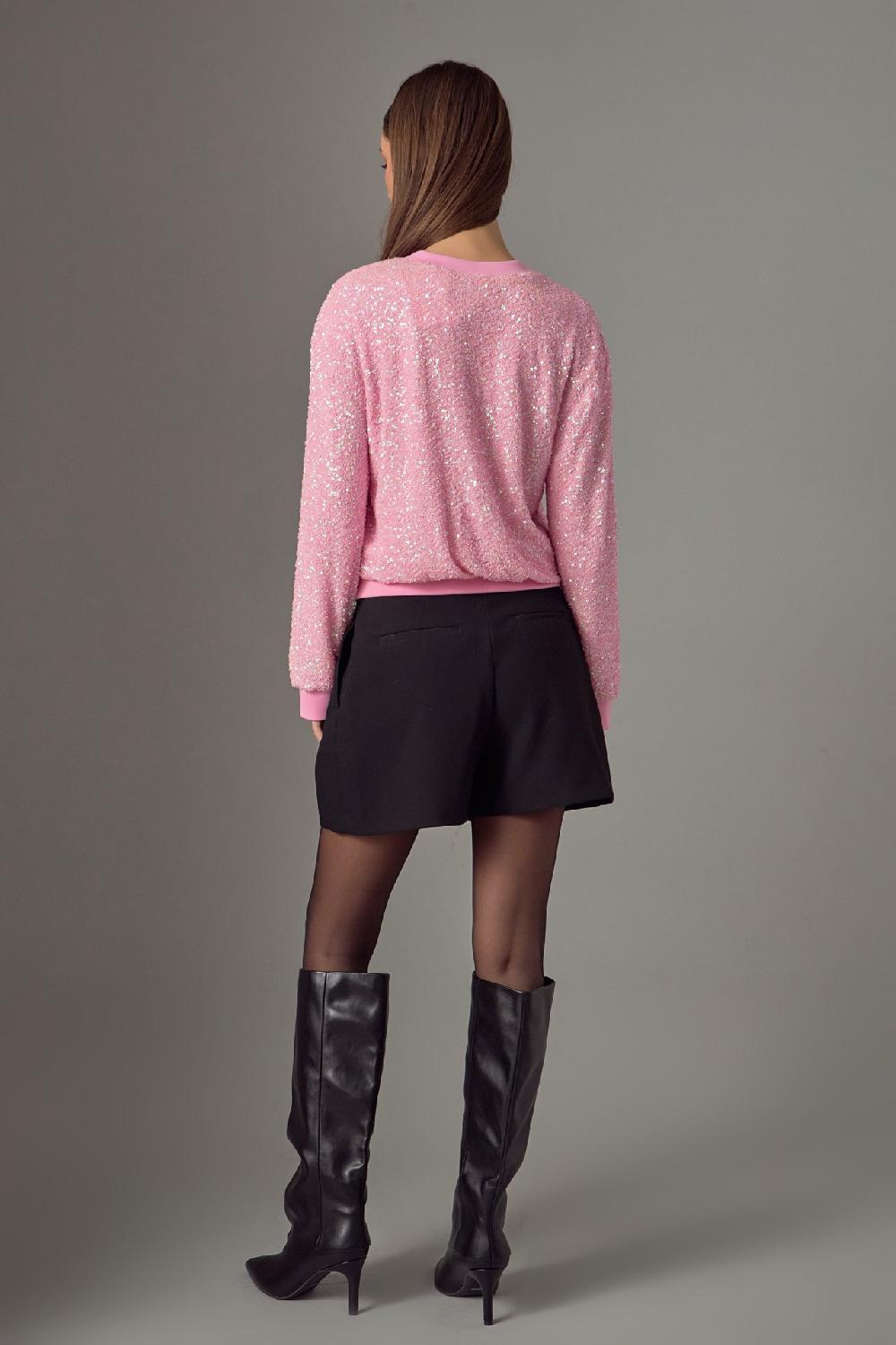 Endless Rose Sequins Sweater PINK