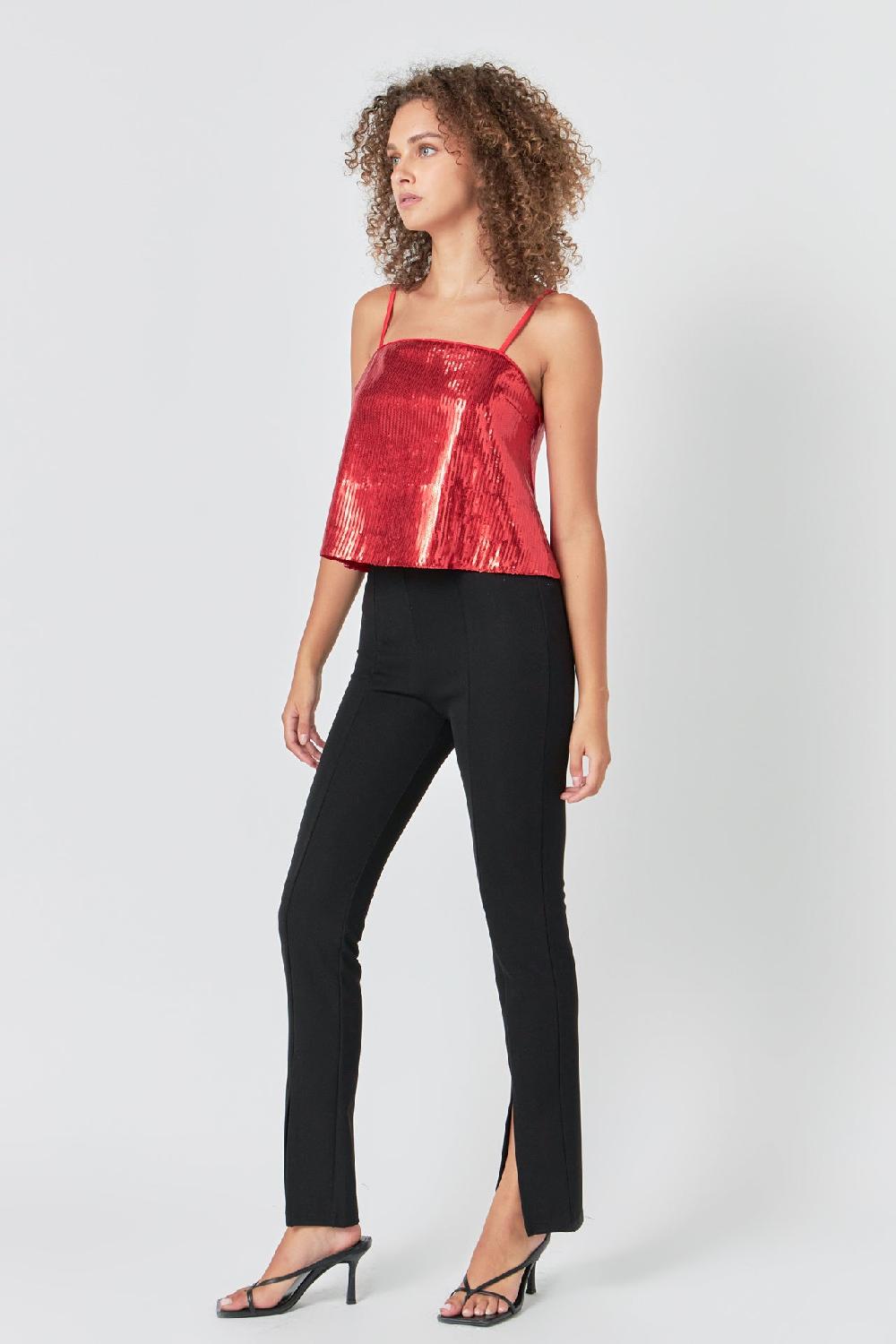 Endless Rose Sequins Top RED
