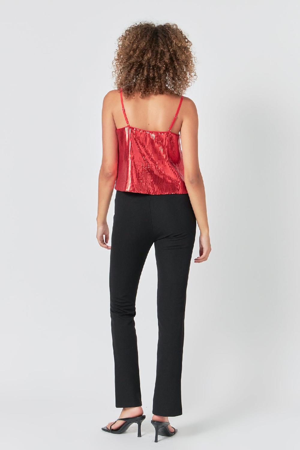 Endless Rose Sequins Top RED
