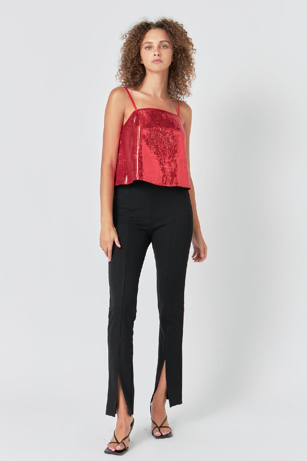 endless rose Sequins Top RED