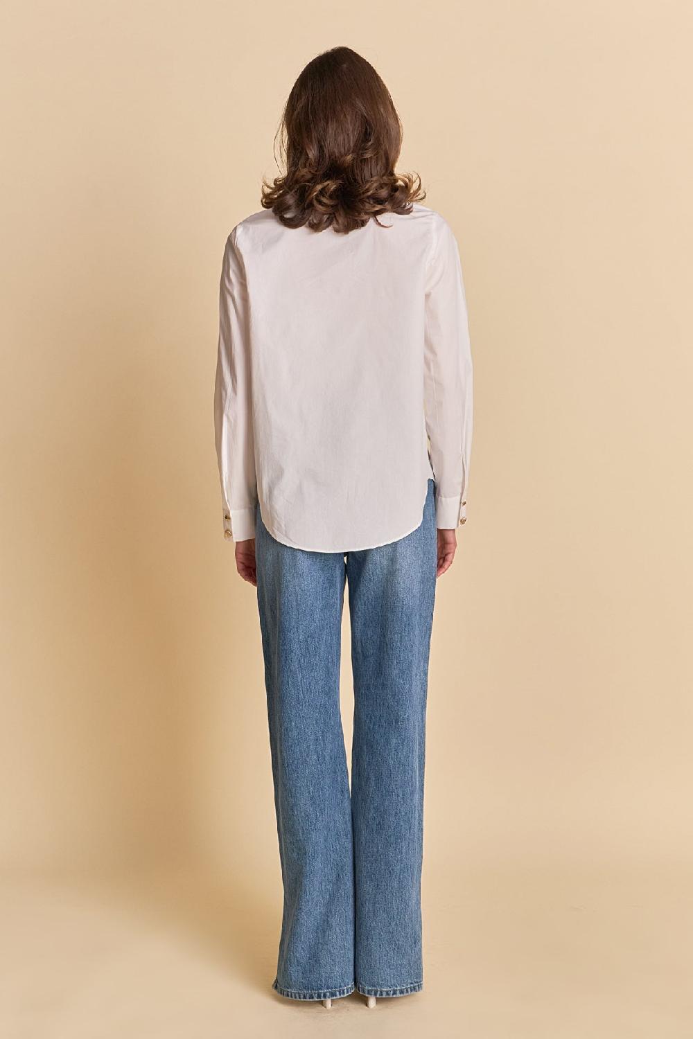 Endless Rose Shell Buttoned Down Shirt WHITE