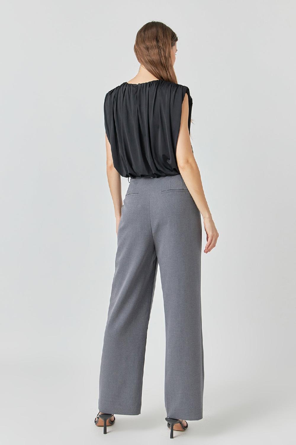 Endless Rose Shirred Shoulder Cropped Top WHITE