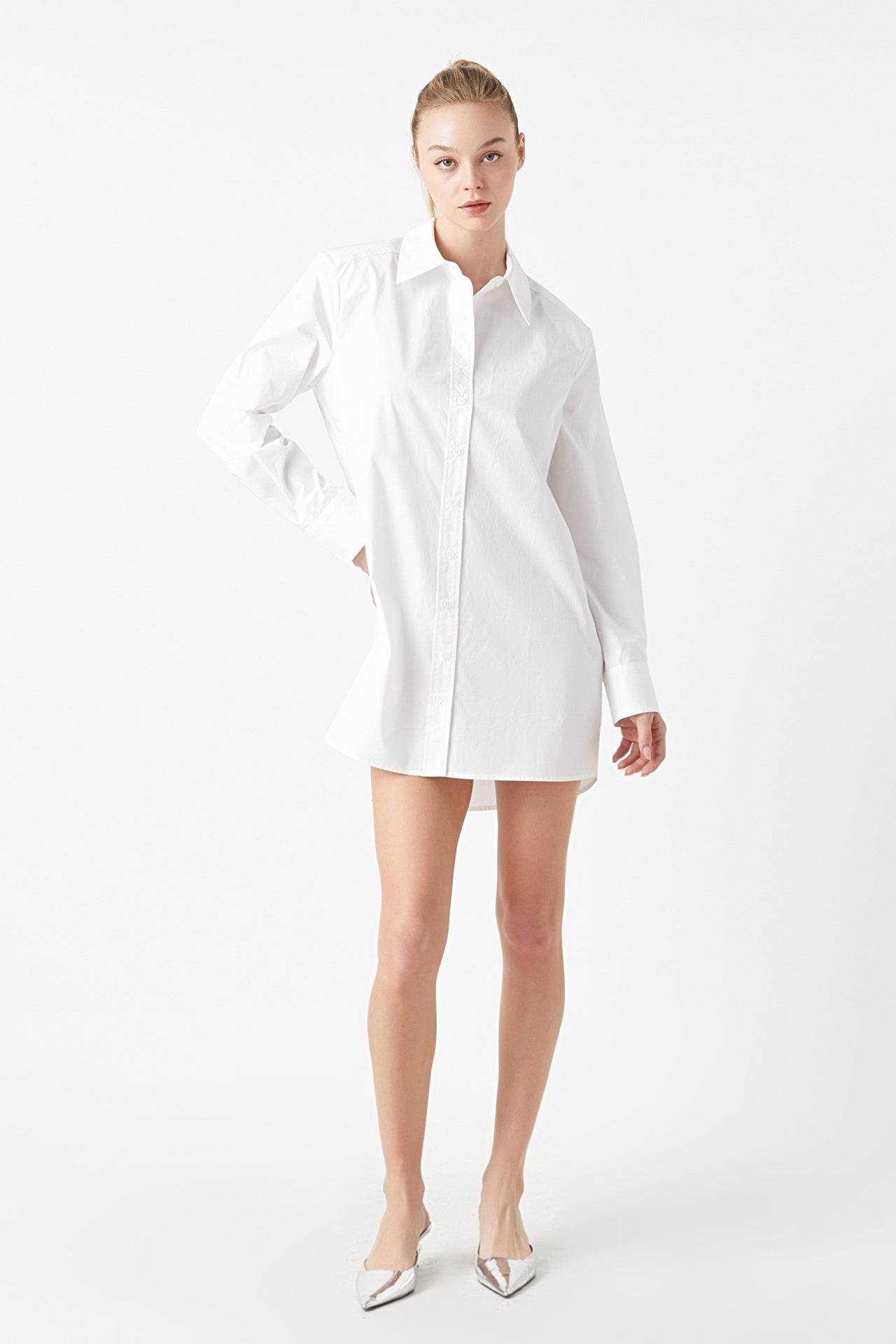 endless rose Shirt Mini Dress WHITE