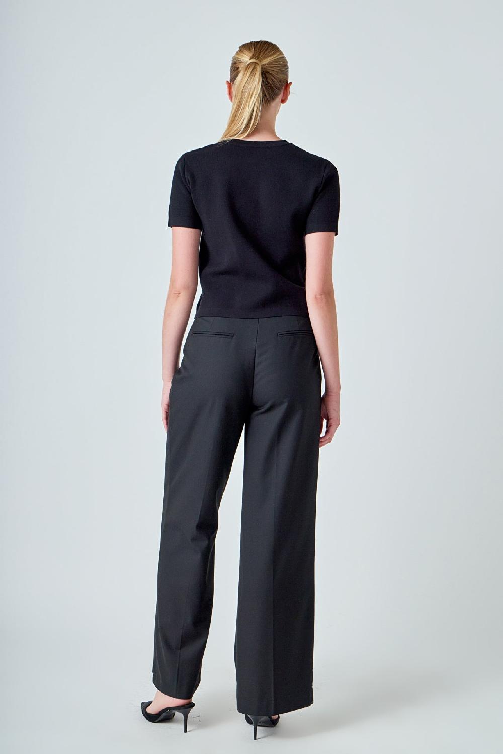 Endless Rose Short Sleeve Button-Up Cardigan BLACK