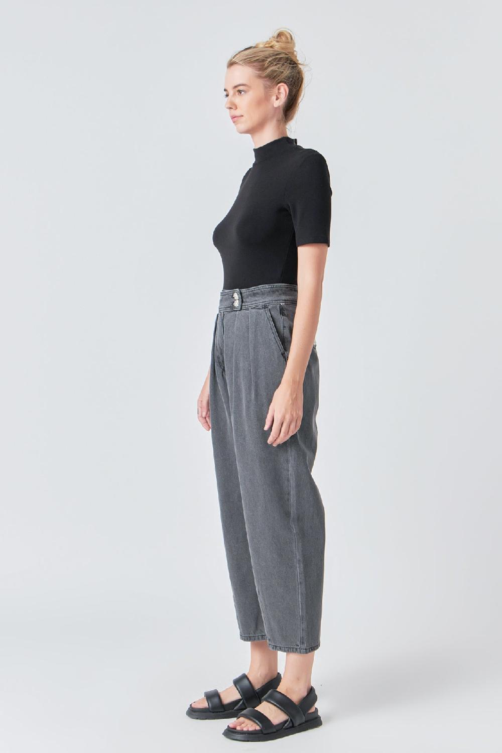Endless Rose Silver Straight Pants GREY