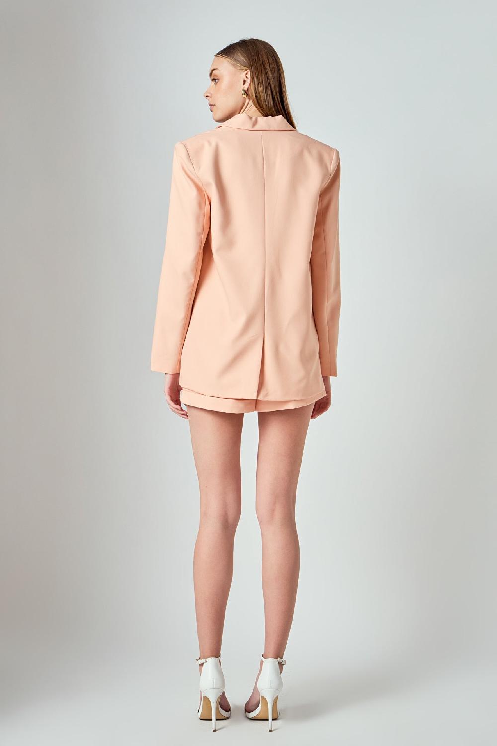 Endless Rose Single Breasted Blazer CORAL