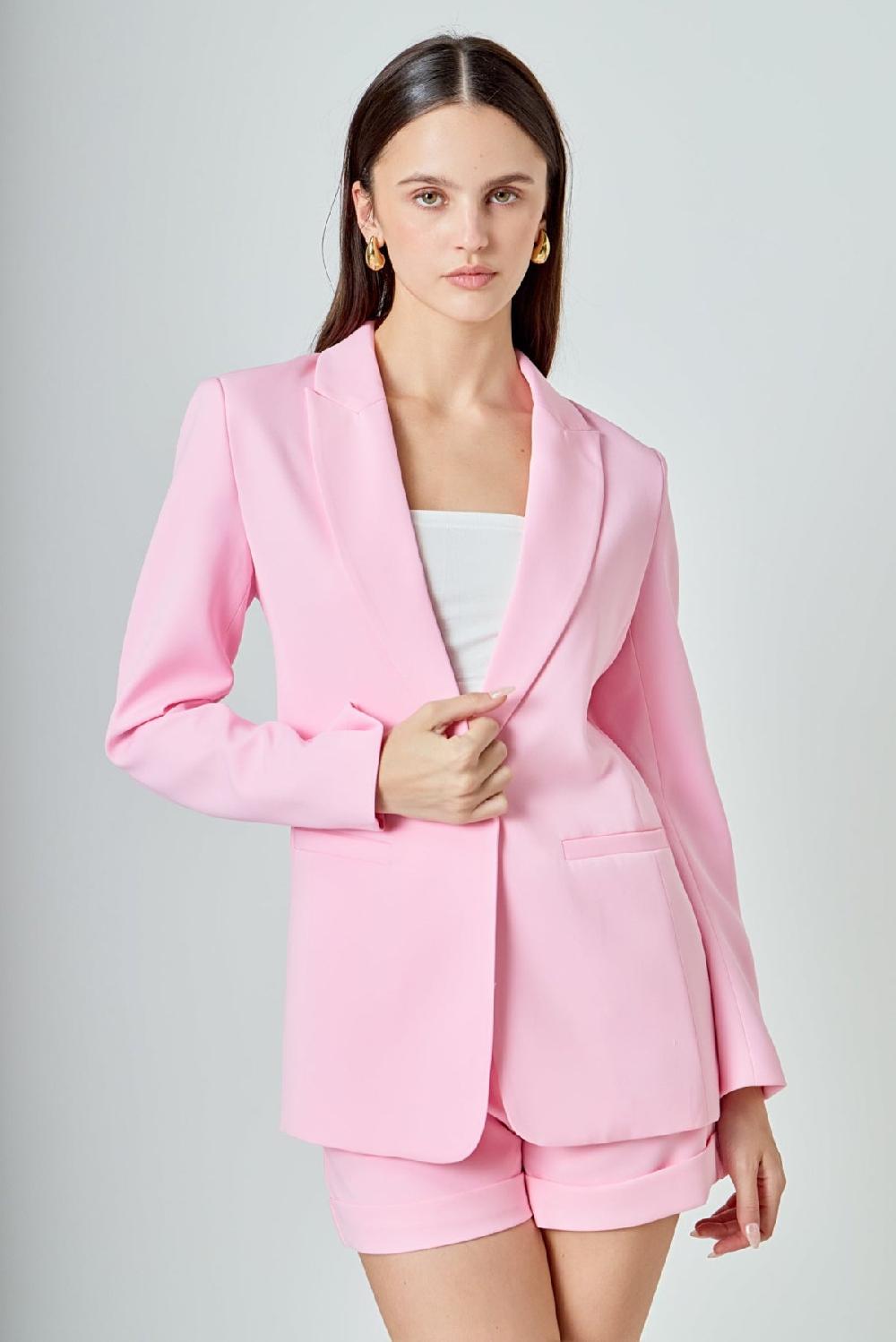 endless rose Single-Breasted Blazer PINK