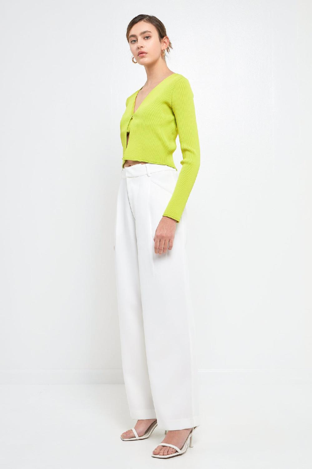 Endless Rose Single Button Fine Rib Cardigan GRAPE