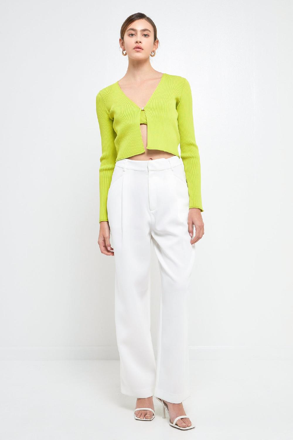 Endless Rose Single Button Fine Rib Cardigan GRAPE