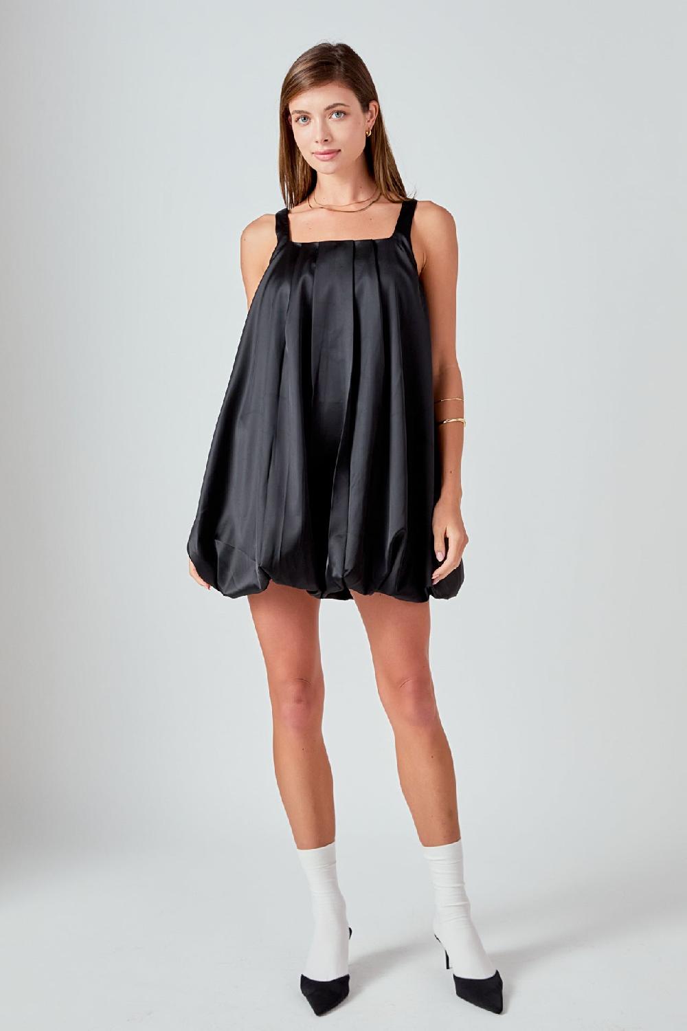 Endless Rose Sleeveless Balloon Mini Dress BLACK