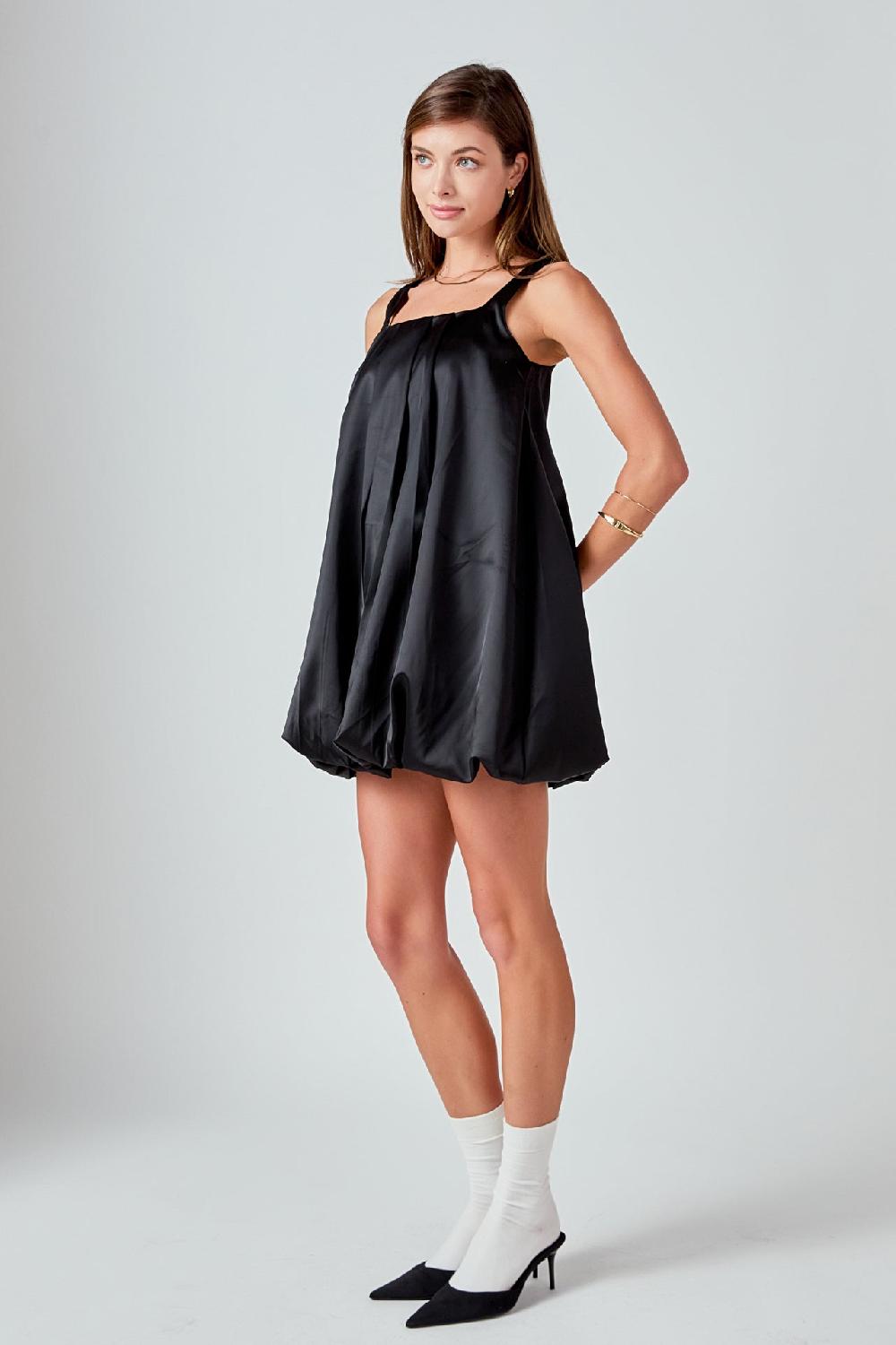 Endless Rose Sleeveless Balloon Mini Dress BLACK