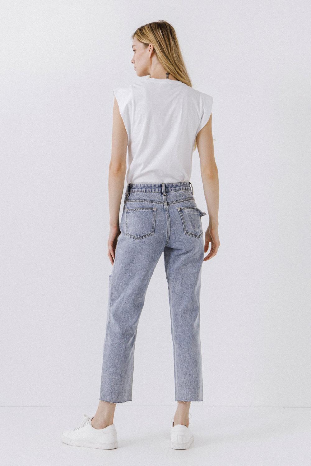 Endless Rose Sleeveless Basic T-Shirt WHITE