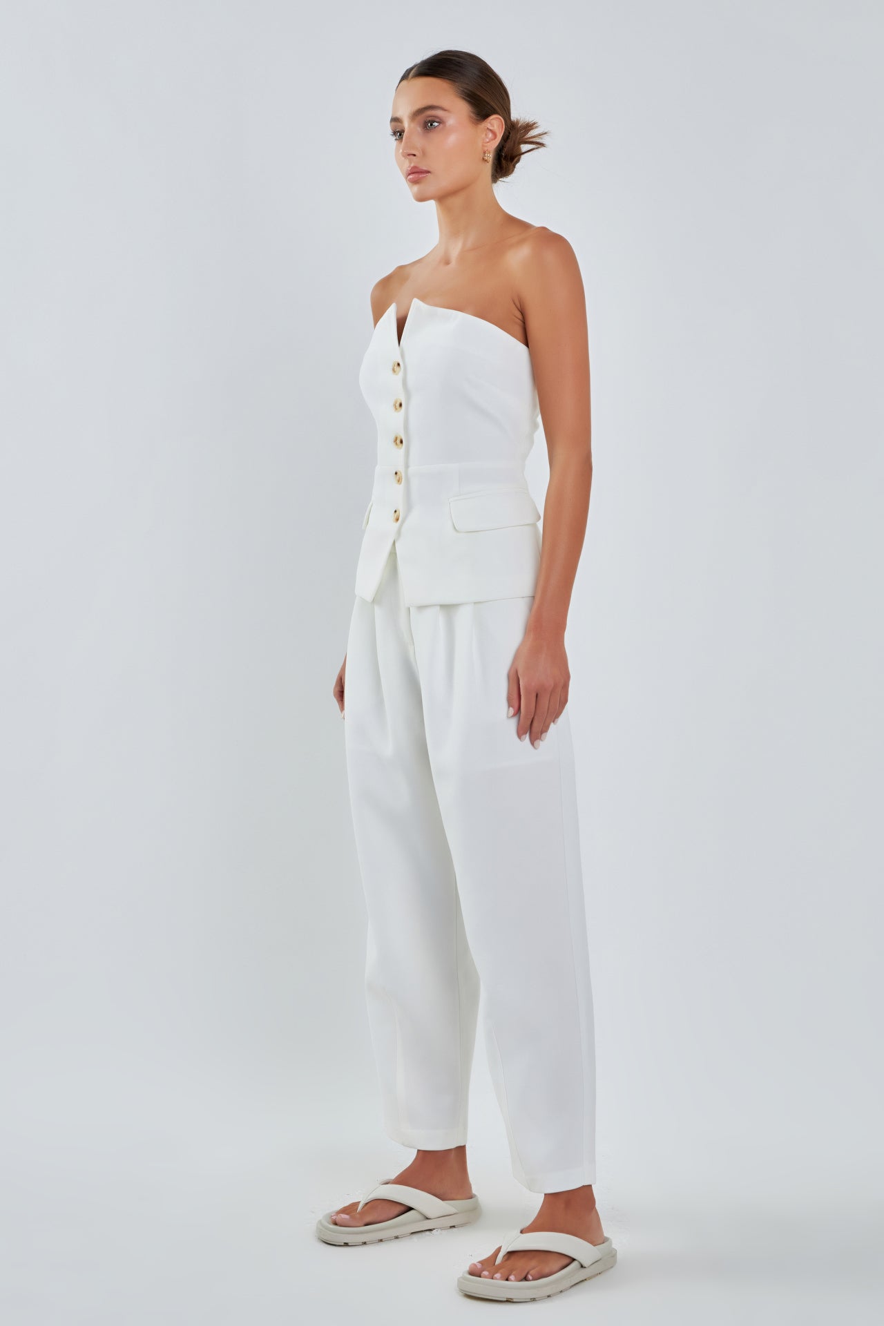 Endless Rose Sleeveless Bustier Vest WHITE