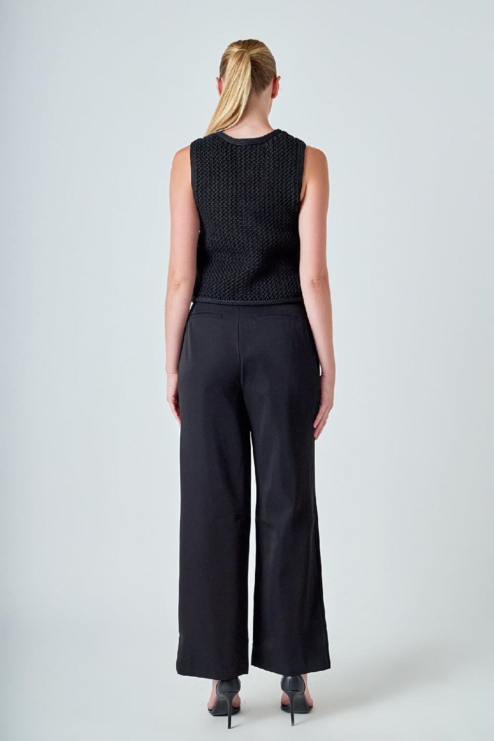 Endless Rose Sleeveless Knit Top BLACK