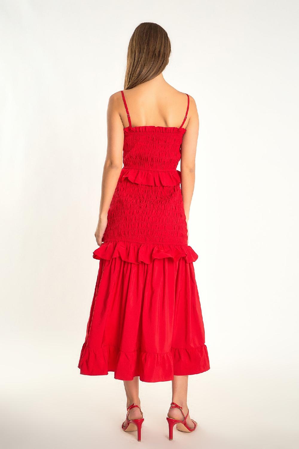 Endless Rose Smocked Maxi Dress RED