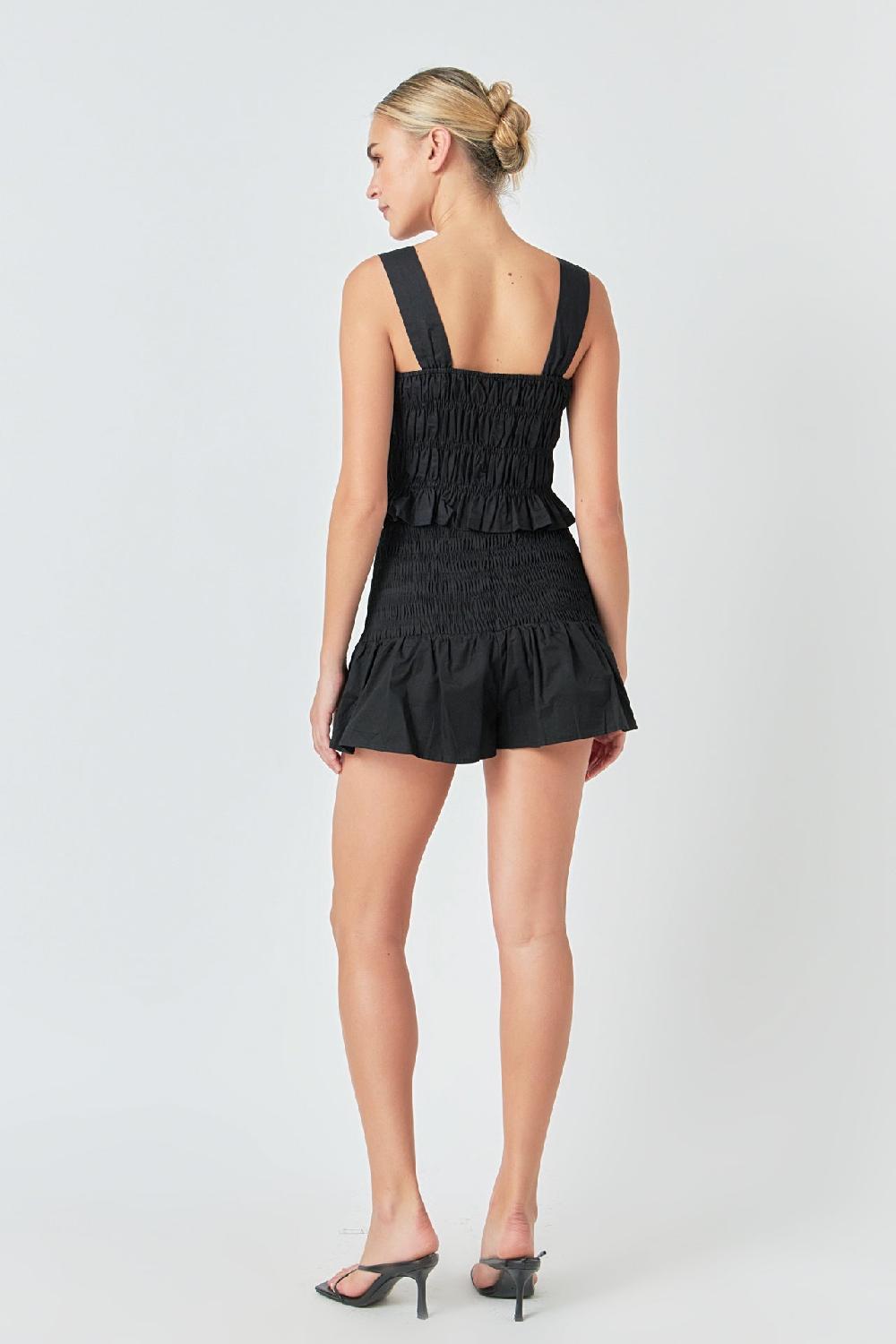 Endless Rose Smocked Shorts BLACK