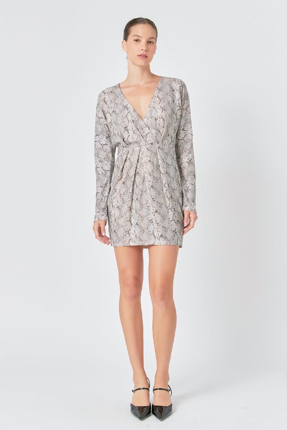 endless rose Snake Skin Mini Dress SNAKE SKIN