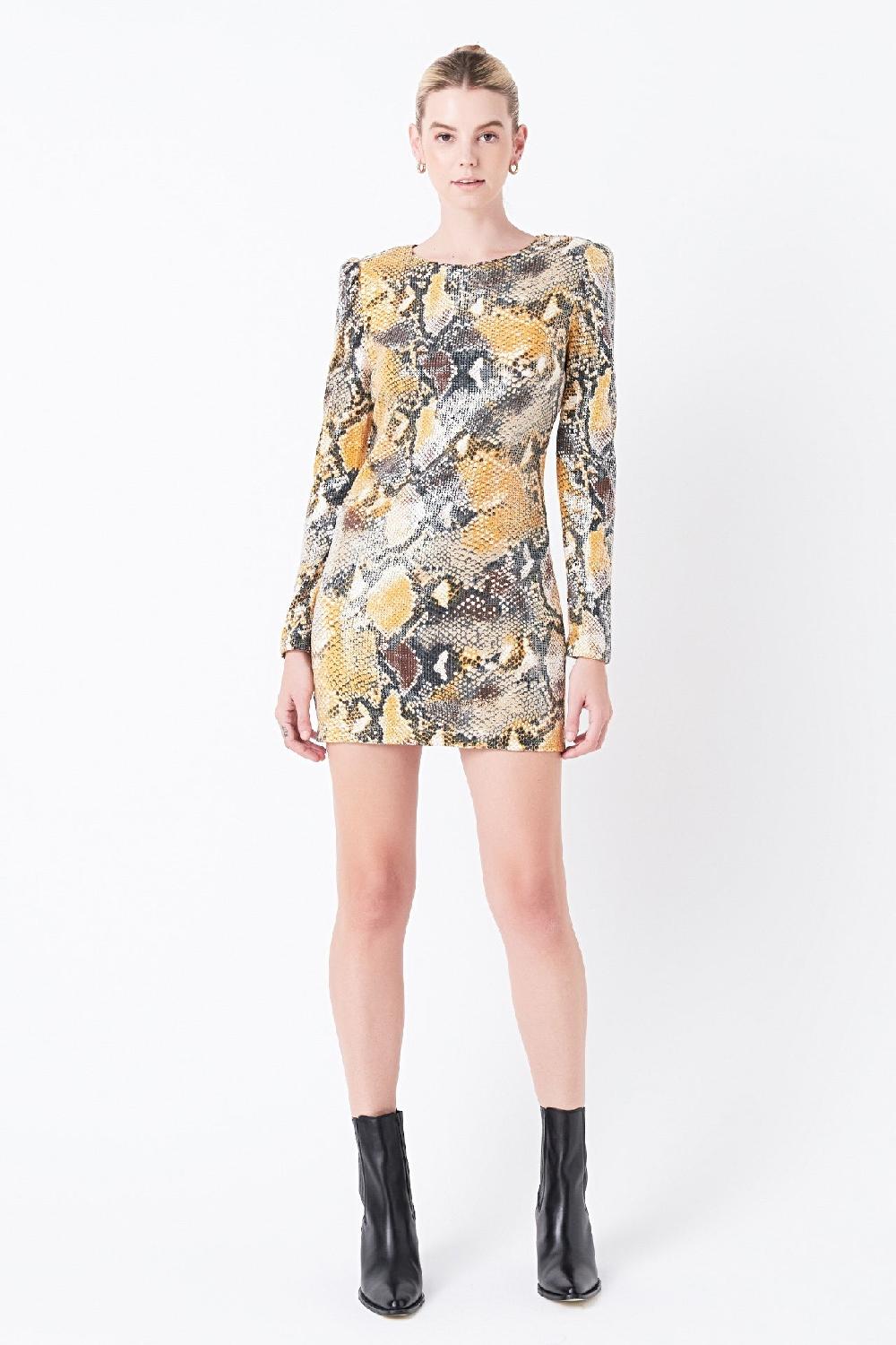 Endless Rose Snakeskin Sequin Mini Dress MULTI