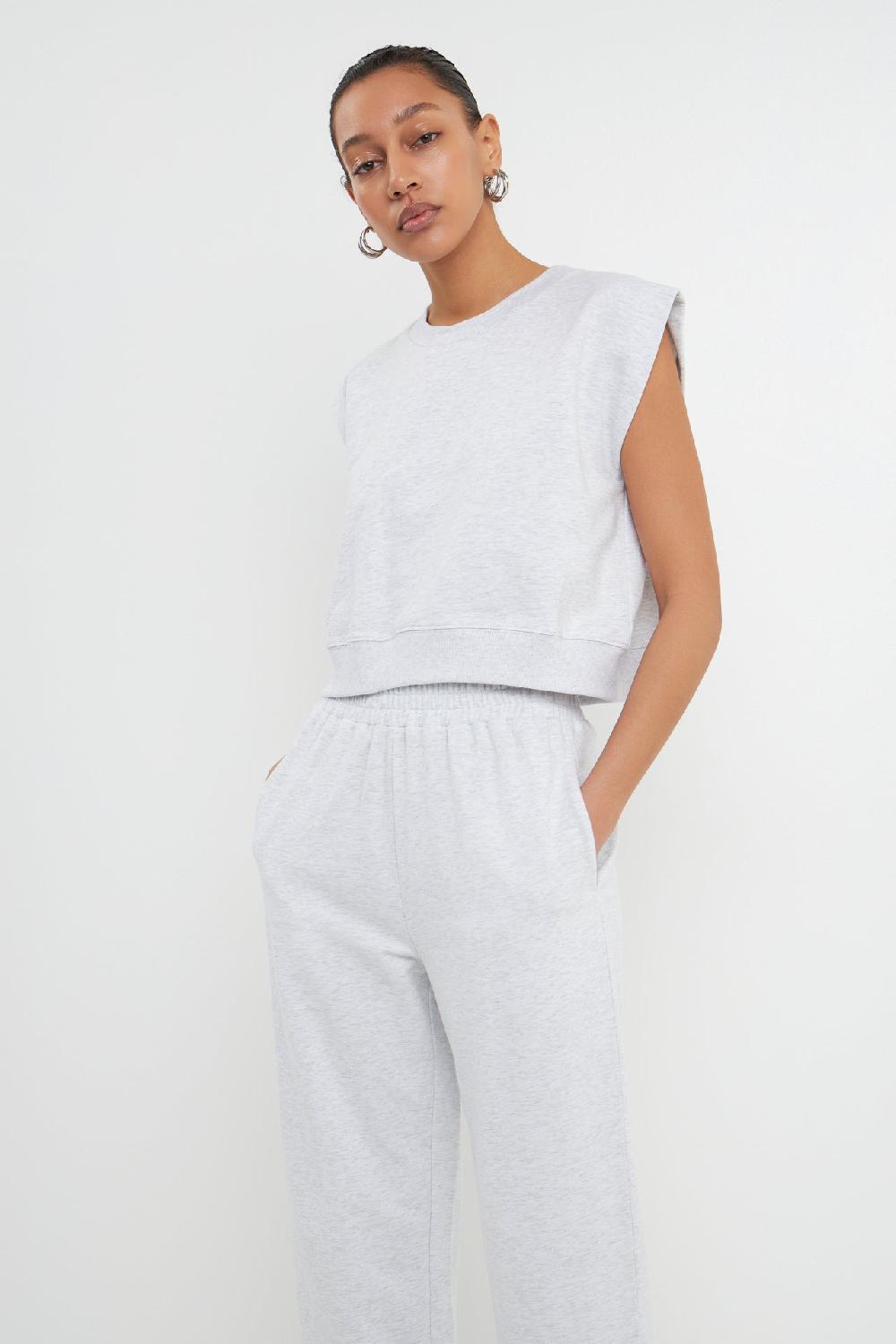 endless rose Soft Muscle Sweatshirt HEATHER GREY