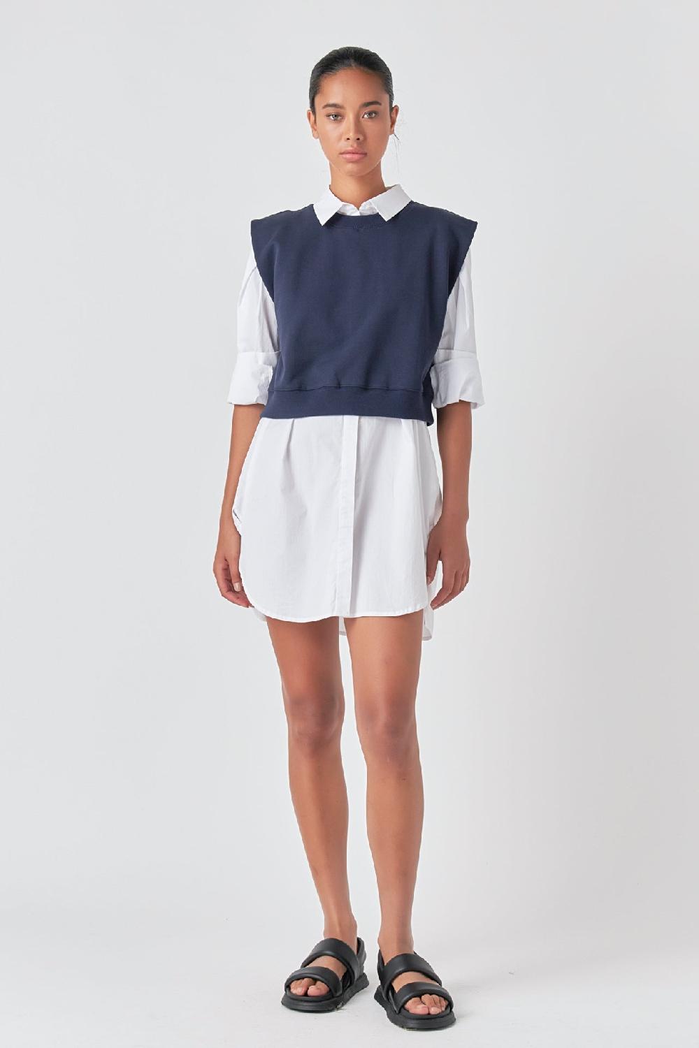 Endless Rose Soft Muscle Sweatshirt NAVY