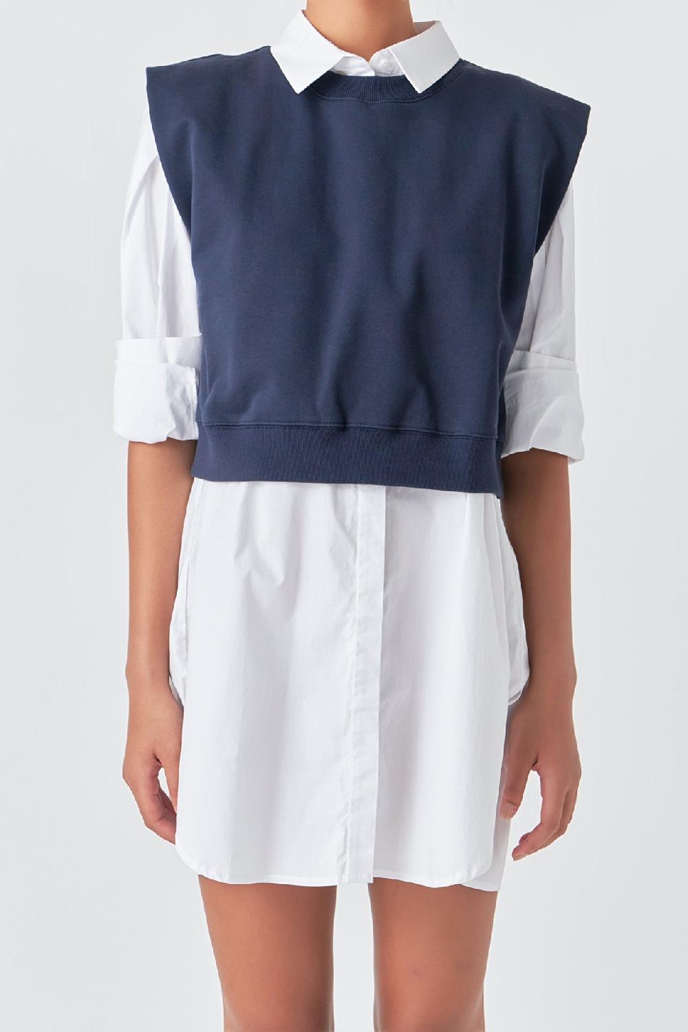 Endless Rose Soft Muscle Sweatshirt NAVY