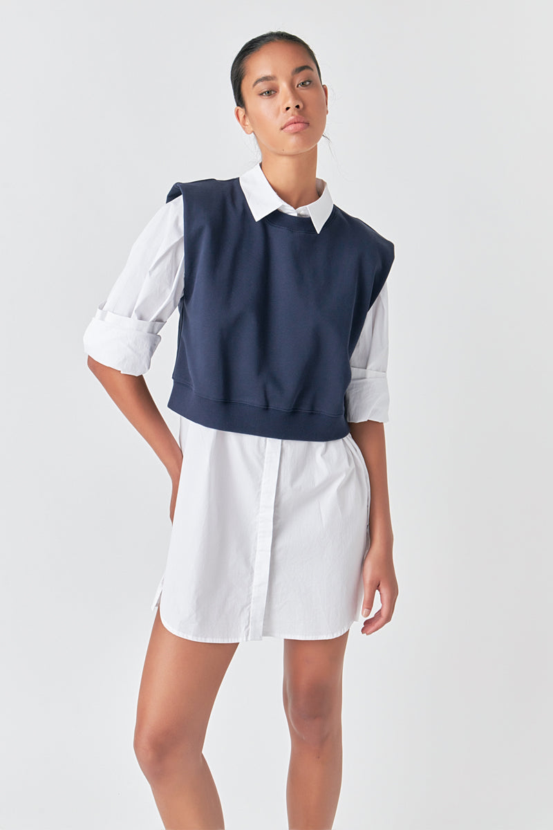 endless rose Soft Muscle Sweatshirt NAVY