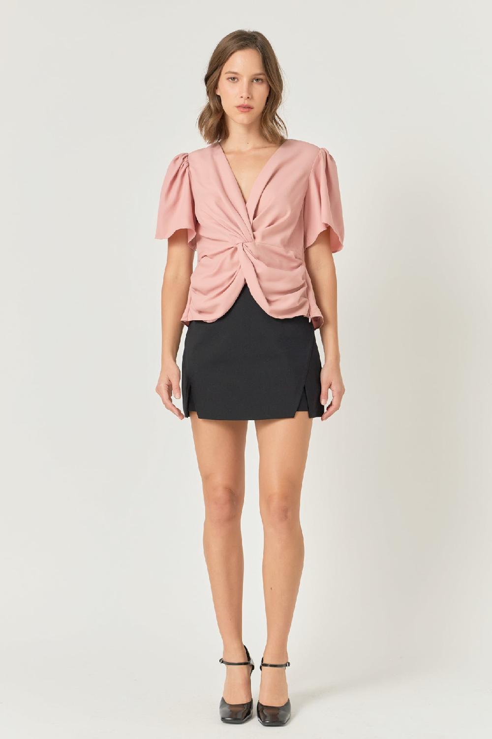endless rose Solid Knotted Top DUSTY ROSE