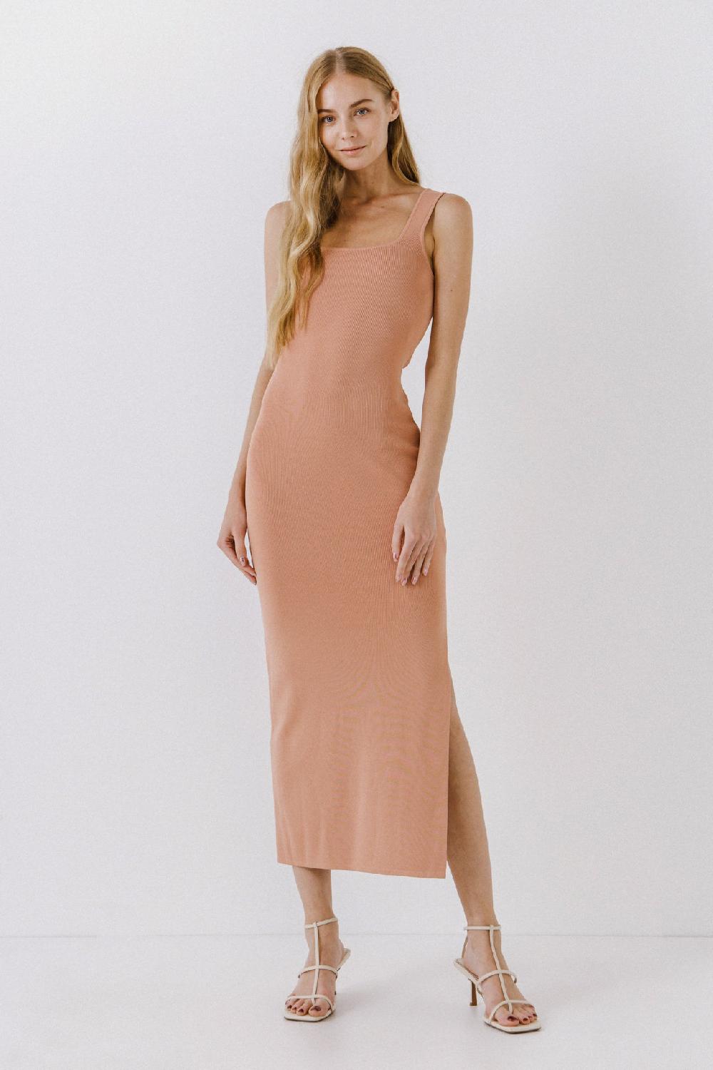 Endless Rose Square Neck Maxi Dress TERRA COTTA
