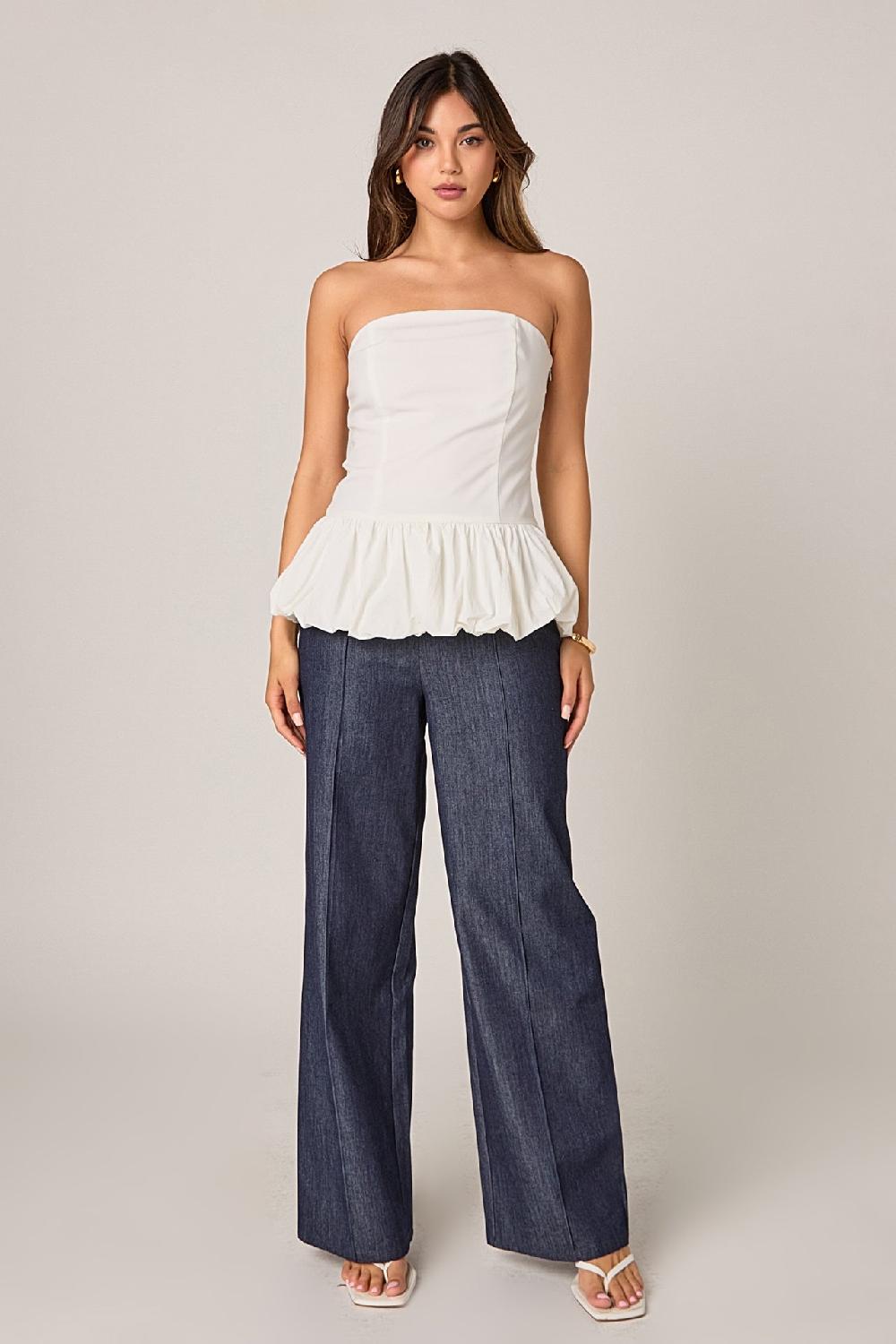 Endless Rose Strapless Bubbled Top IVORY