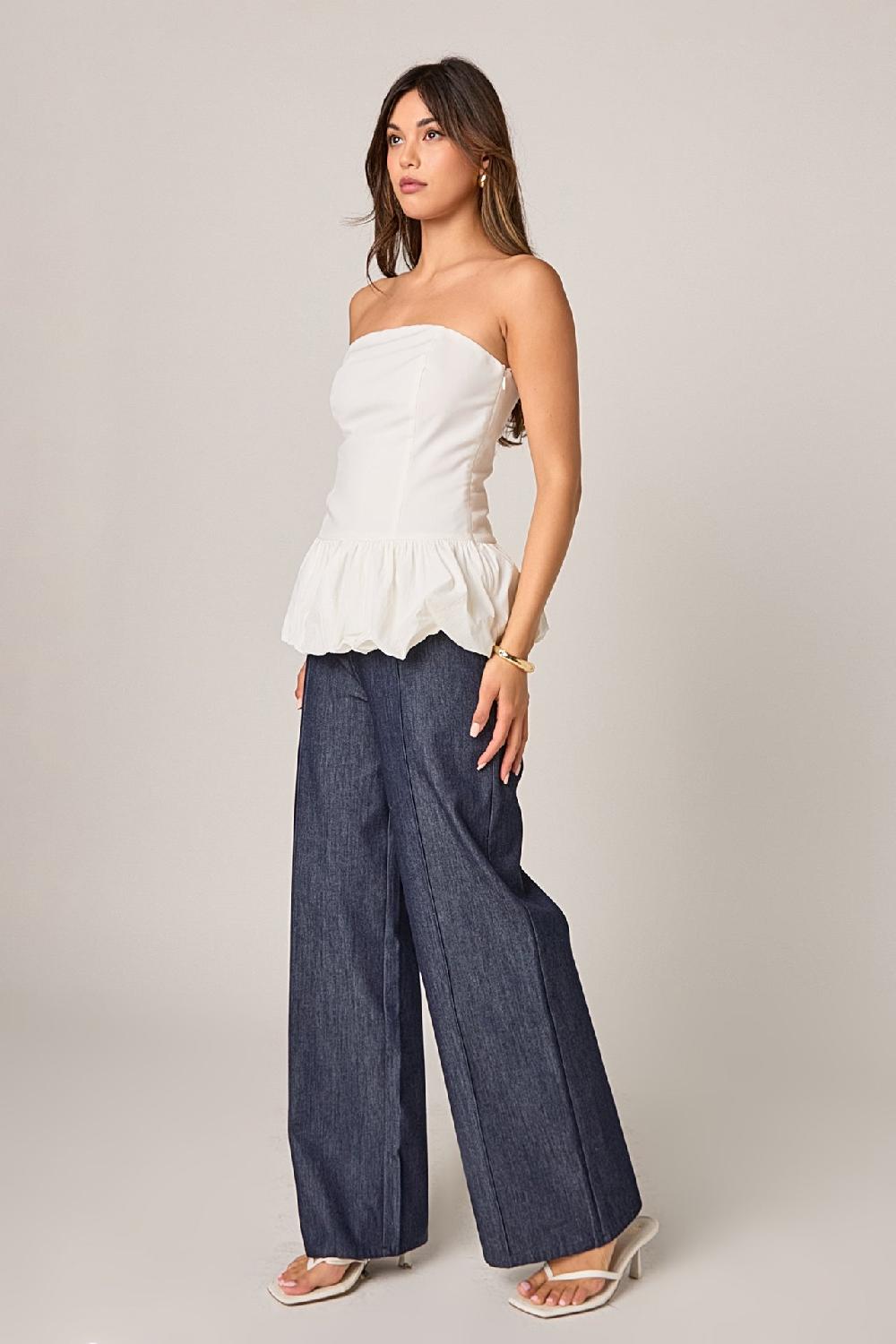 Endless Rose Strapless Bubbled Top IVORY