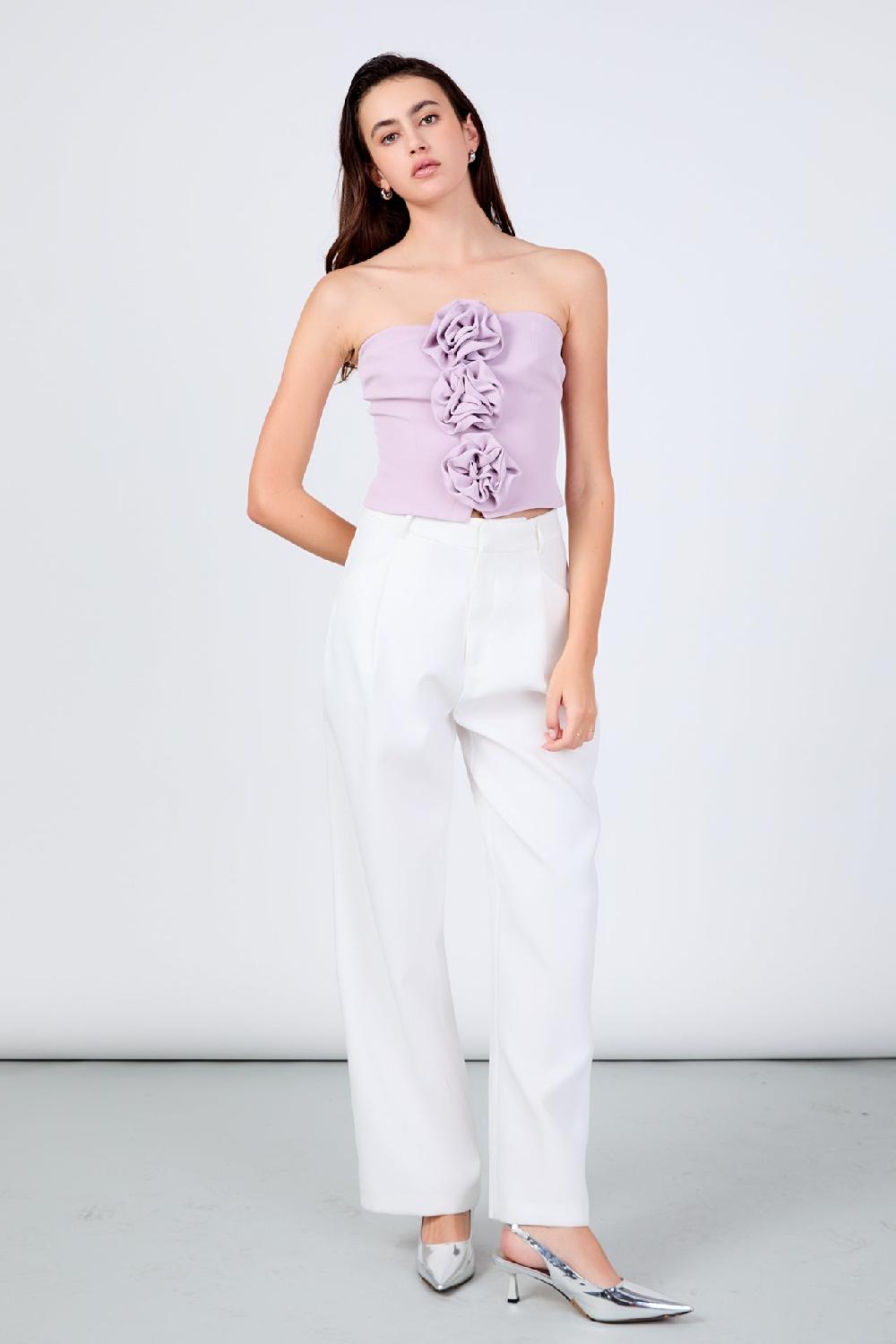 Endless Rose Strapless Rose Top LAVENDER