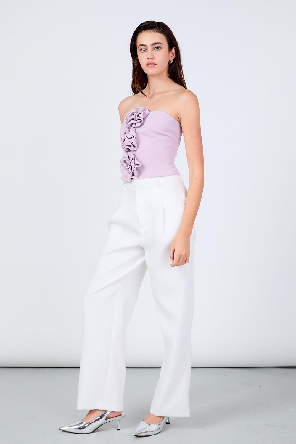 Endless Rose Strapless Rose Top LAVENDER