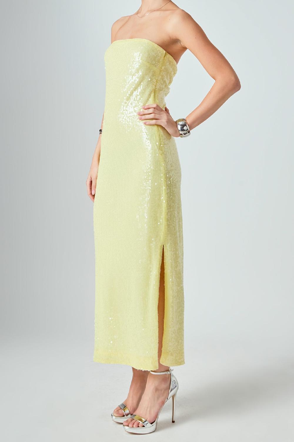 Endless Rose Strapless Sequins Maxi Dress BUTTER